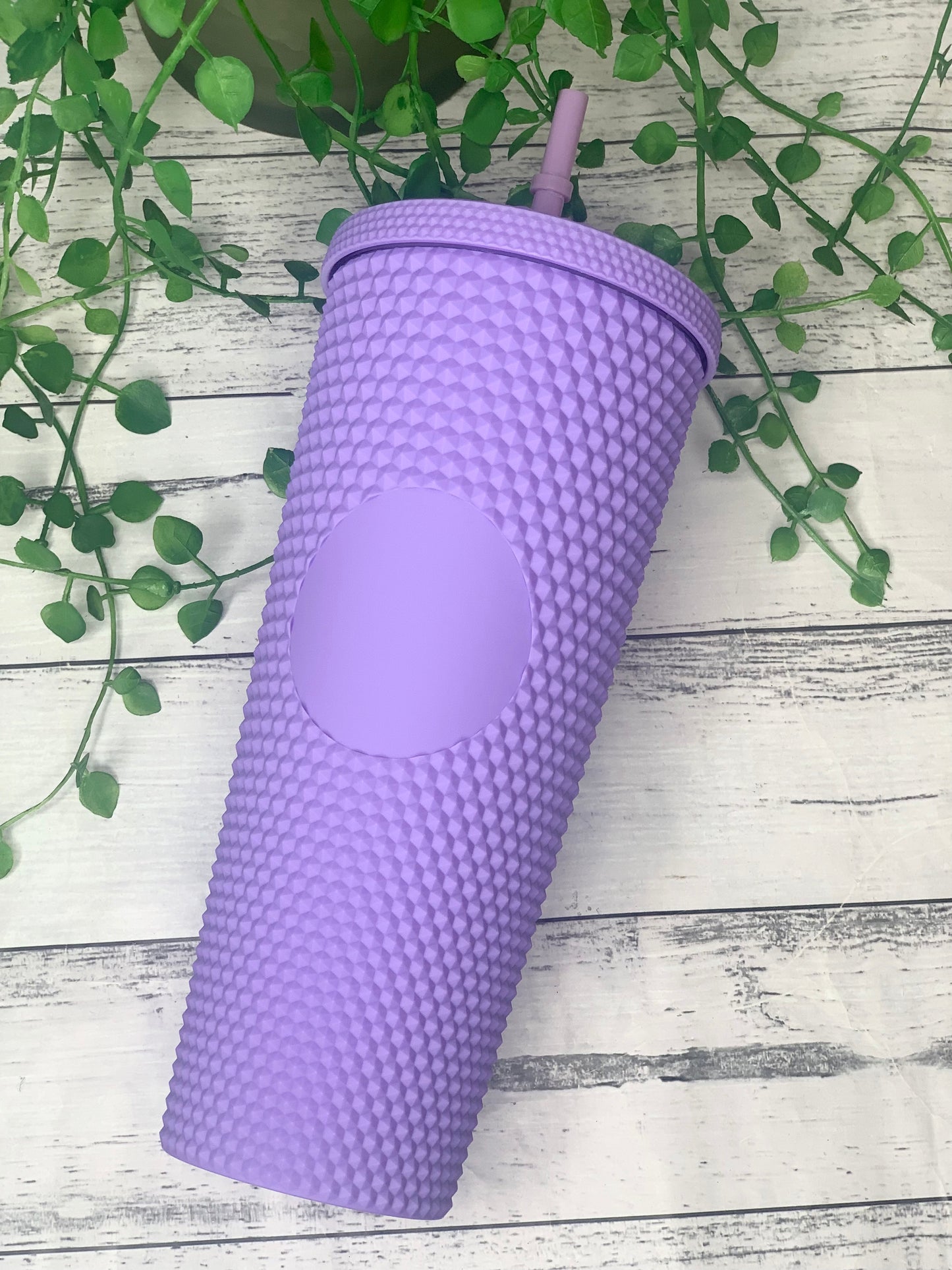 Acrylic studded  Purple Tumbler with Straw 24oz - 710ml