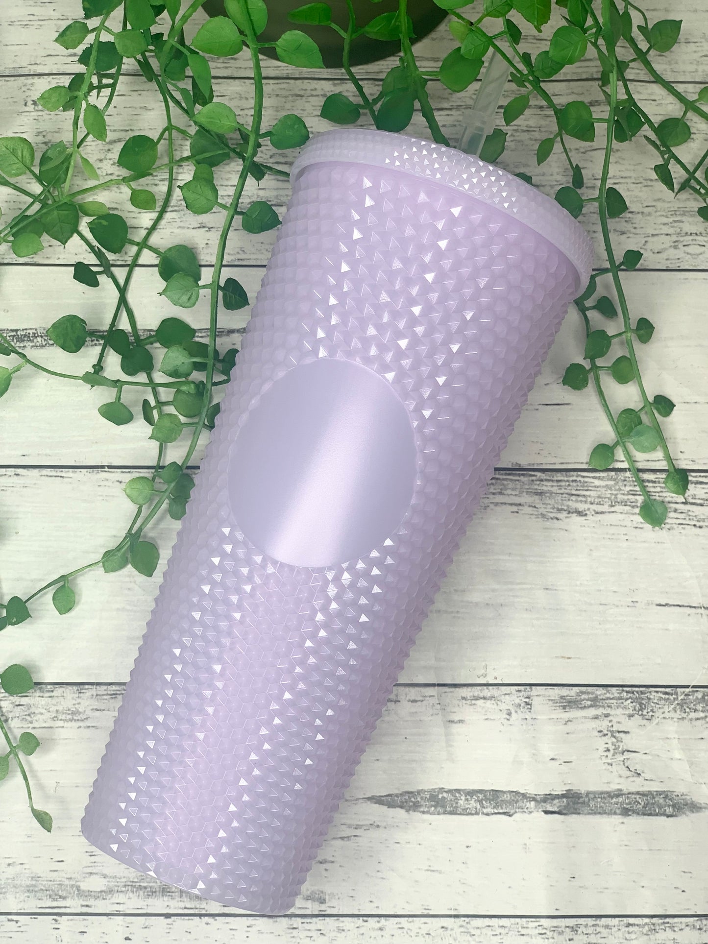 Acrylic studded Baby Purple Tumbler with Straw 24oz - 710ml