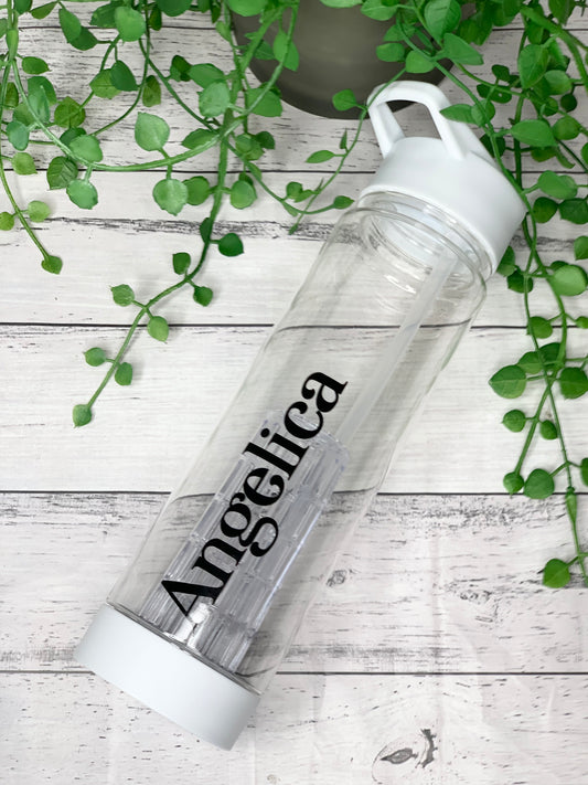 700ml water drink bottle with flip straw with infuser inside