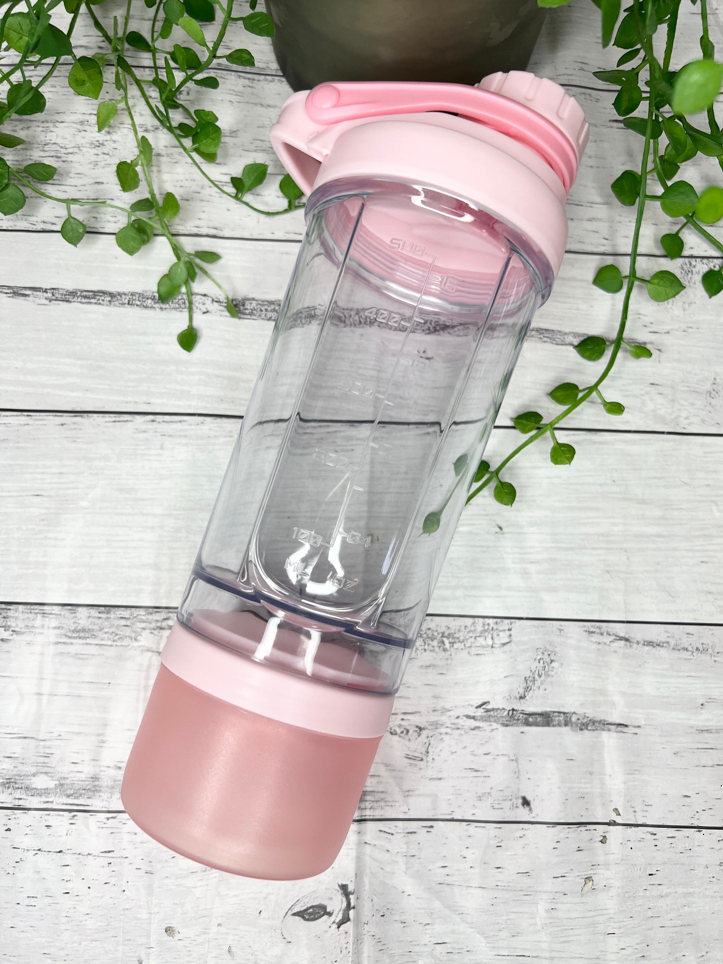 Pink 500ml Shaker Bottle Protein Sport Fitness with Shaker and protein powder holder
