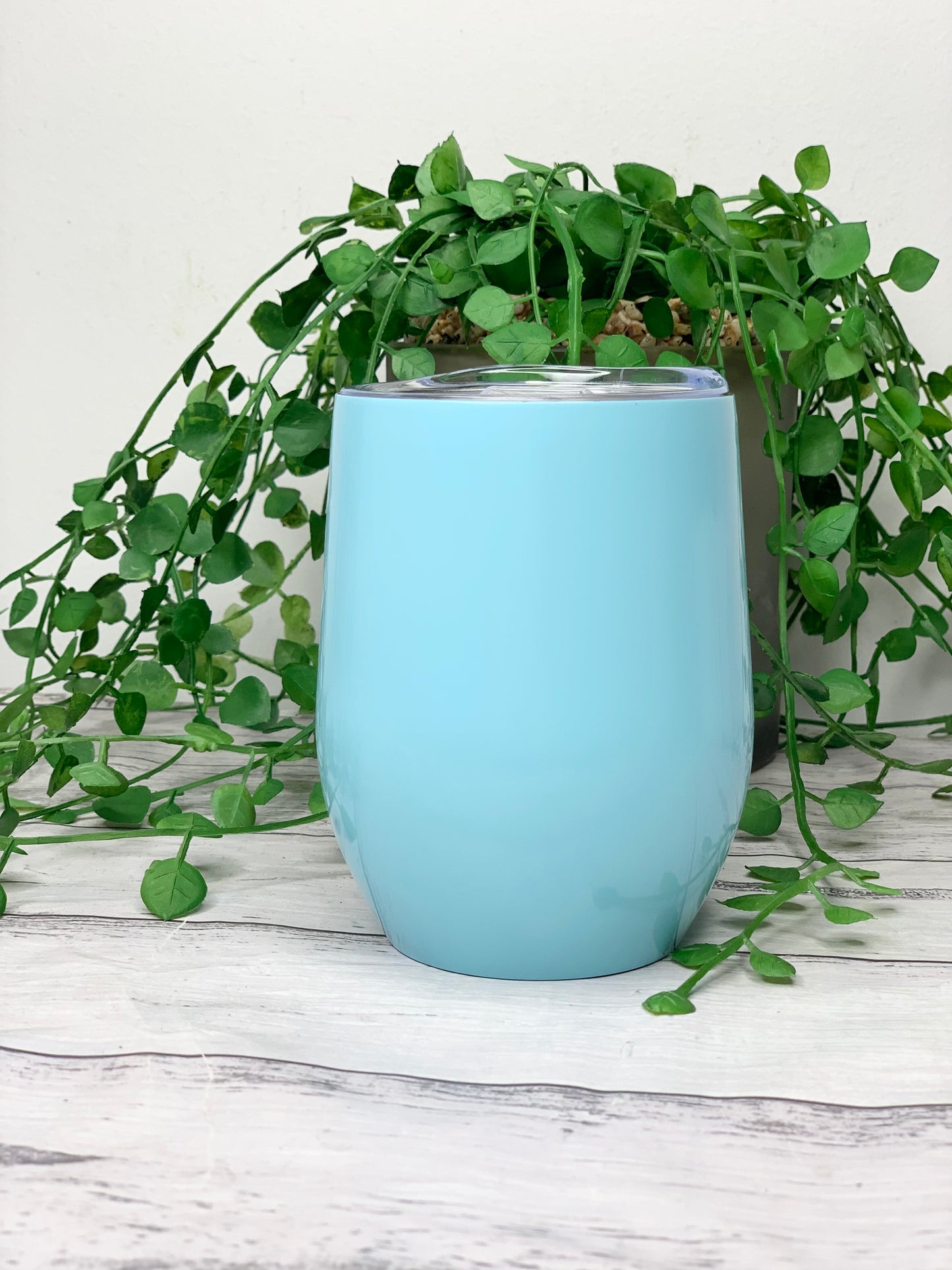 Blue Insulated Vacuum Stainless Steel 350ml Wine Tumbler