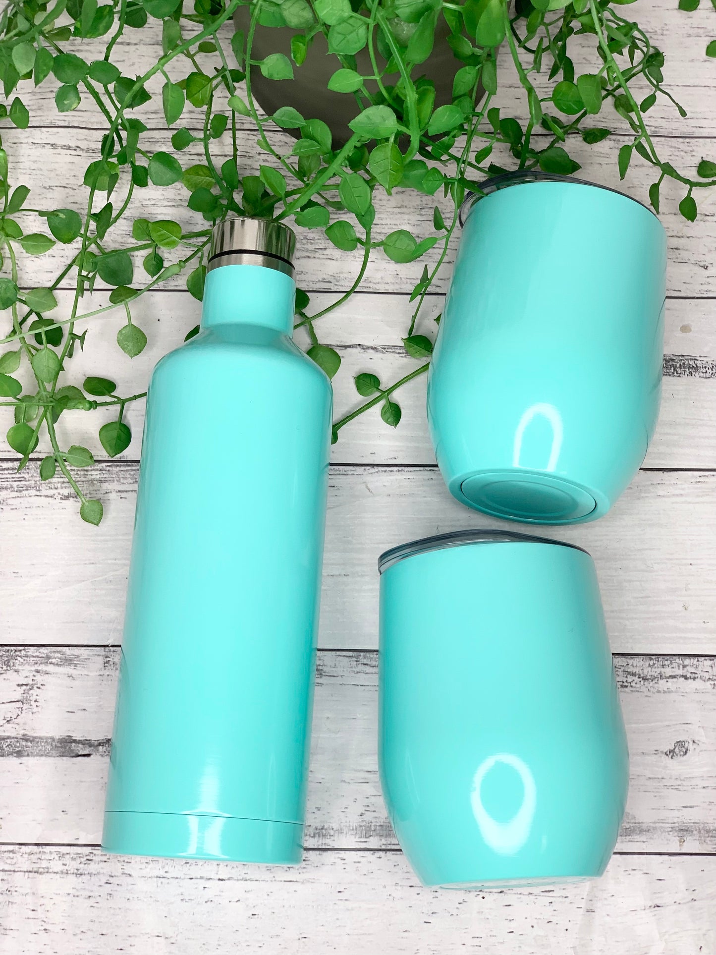 Tumbler Wine Gift set/Stainless steel Insulated tumbler drink bottle set Aqua