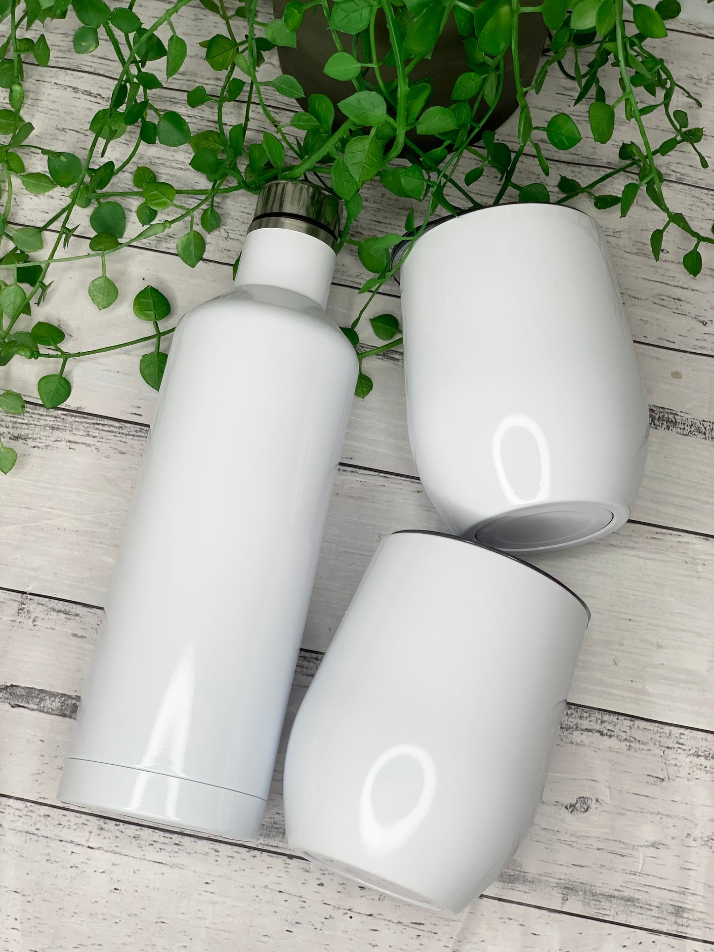 Tumbler Wine Gift set/Stainless steel Insulated tumbler drink bottle cute gift set White set
