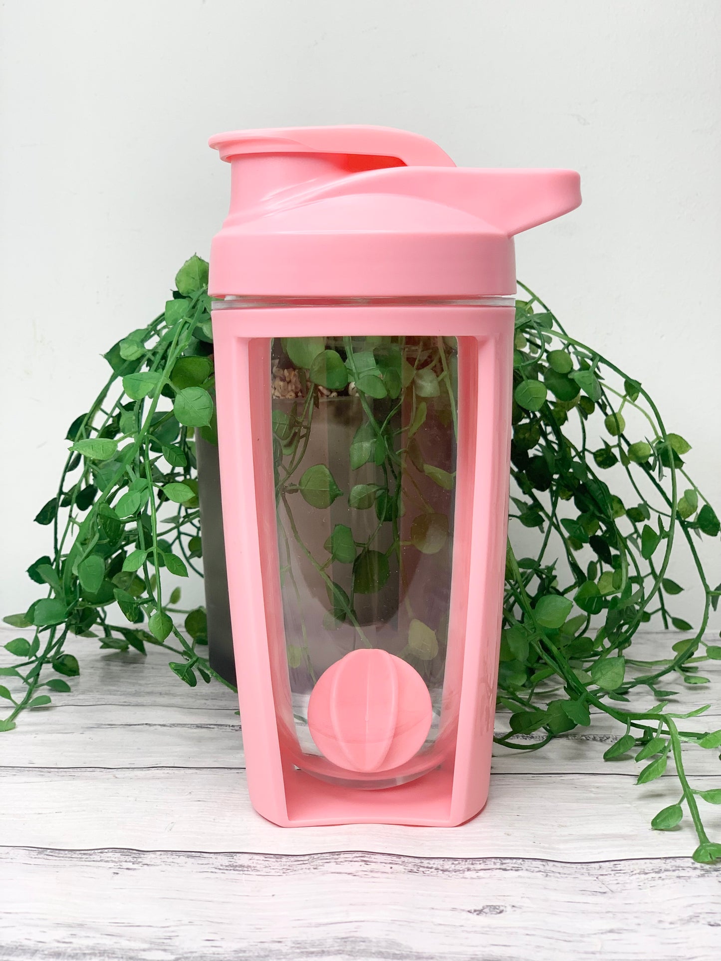 Pink 600ml Shaker Bottle Protein Sport Fitness with Shaker