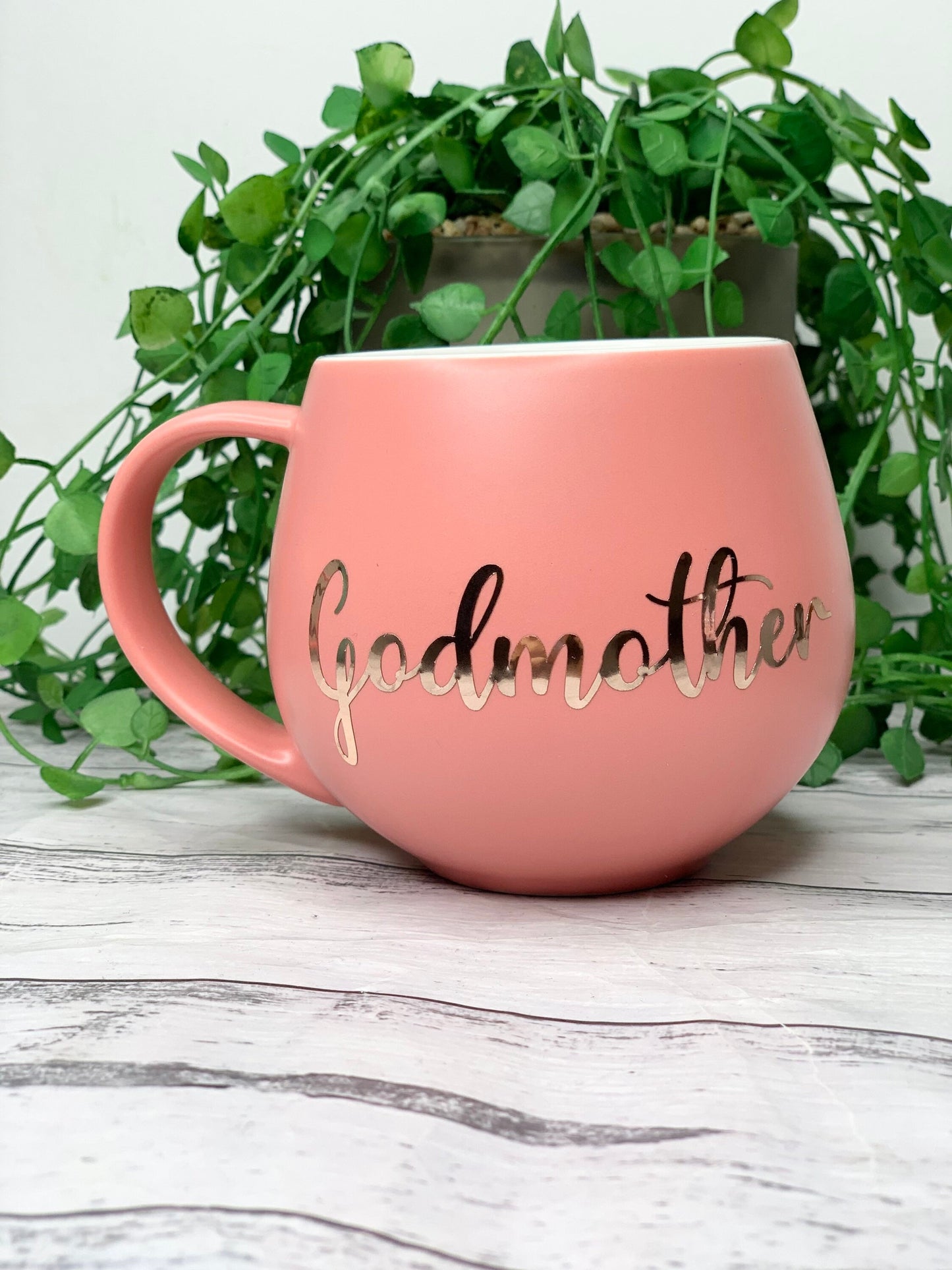Godmother and Godfather Coral and Charcoal Hug mug set 450ml