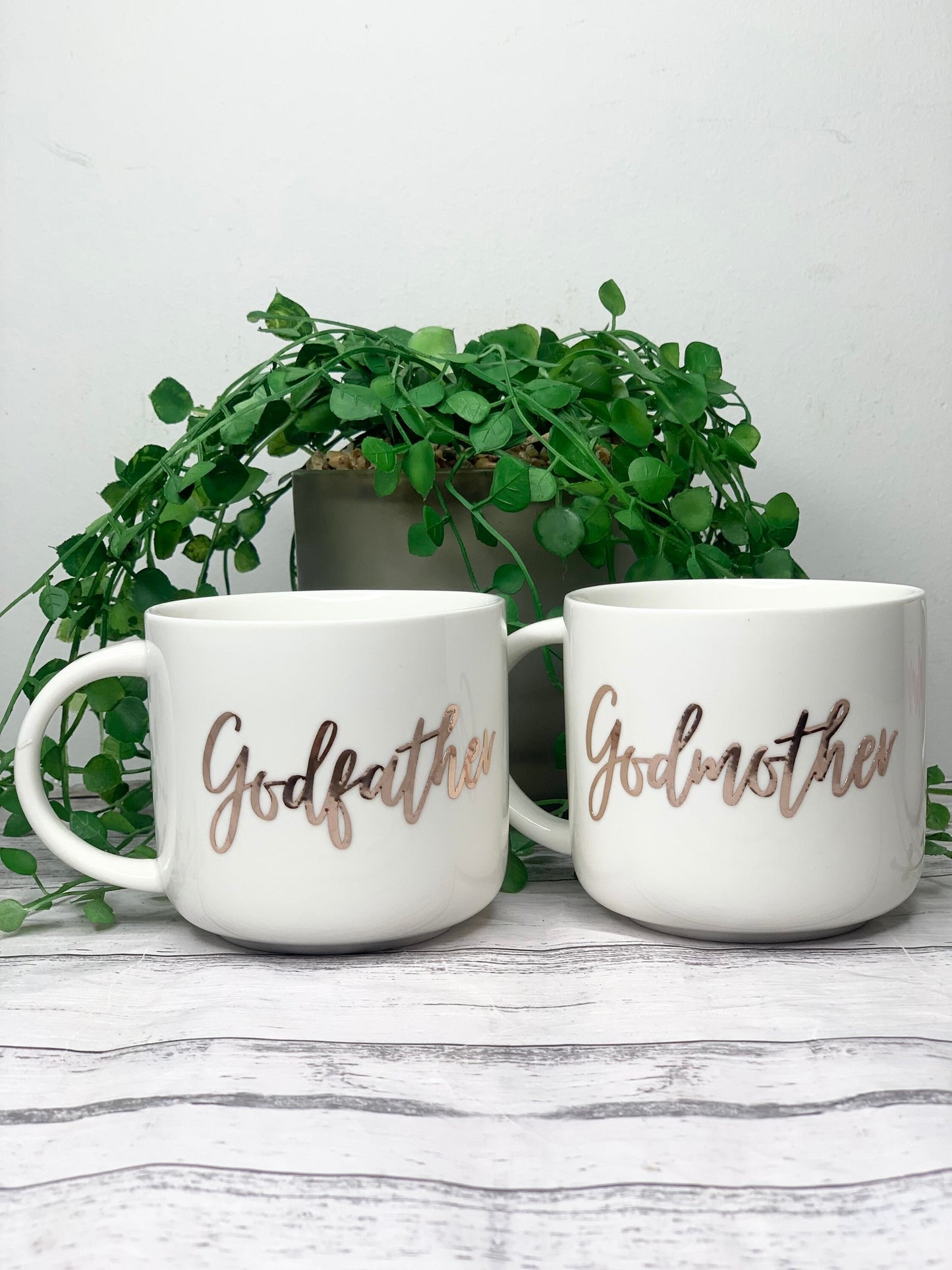 Godmother and Godfather 440ml mugs coffee cups gifts rose gold set