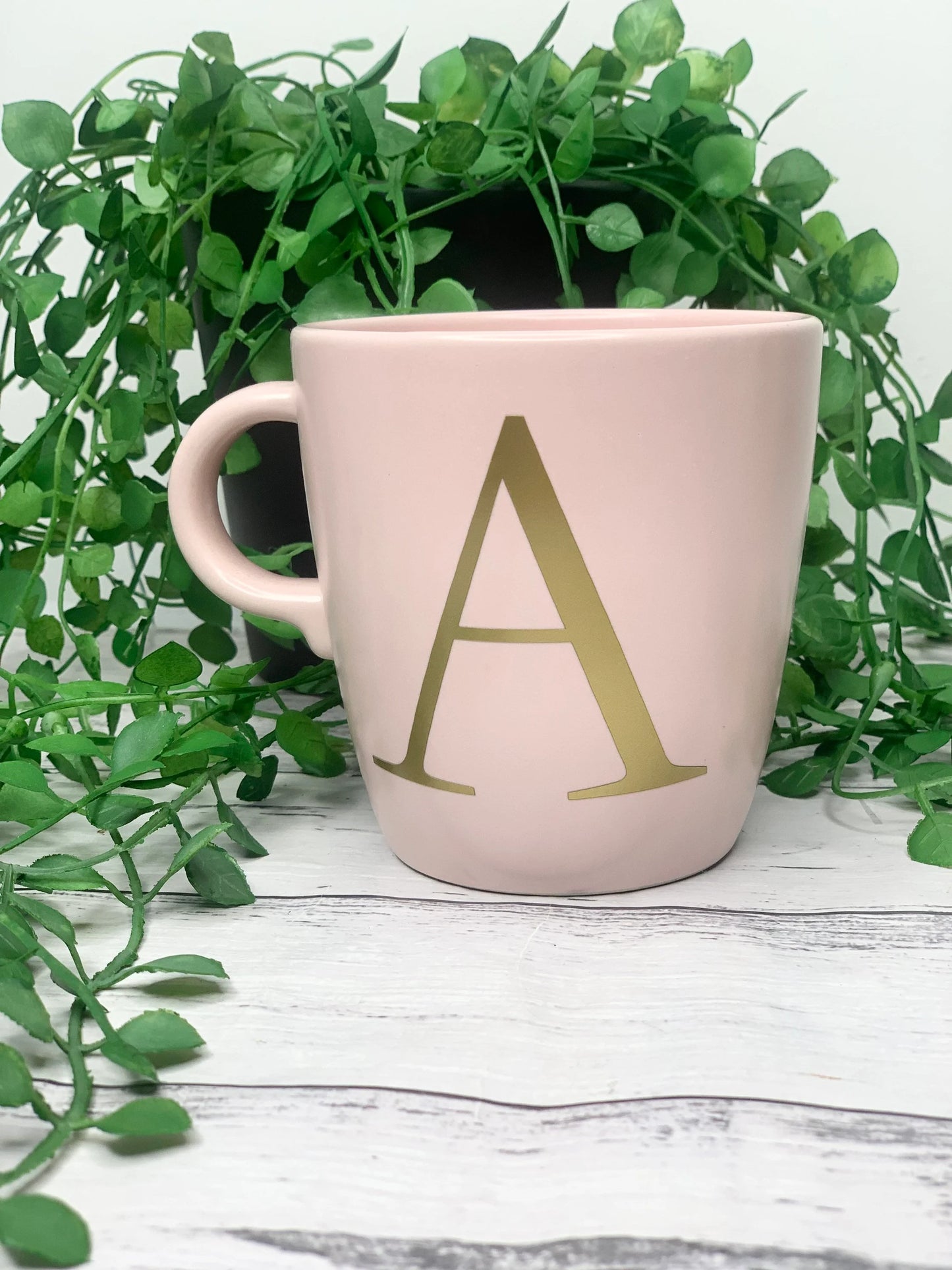 personalised initial Mug 370ml Pink
