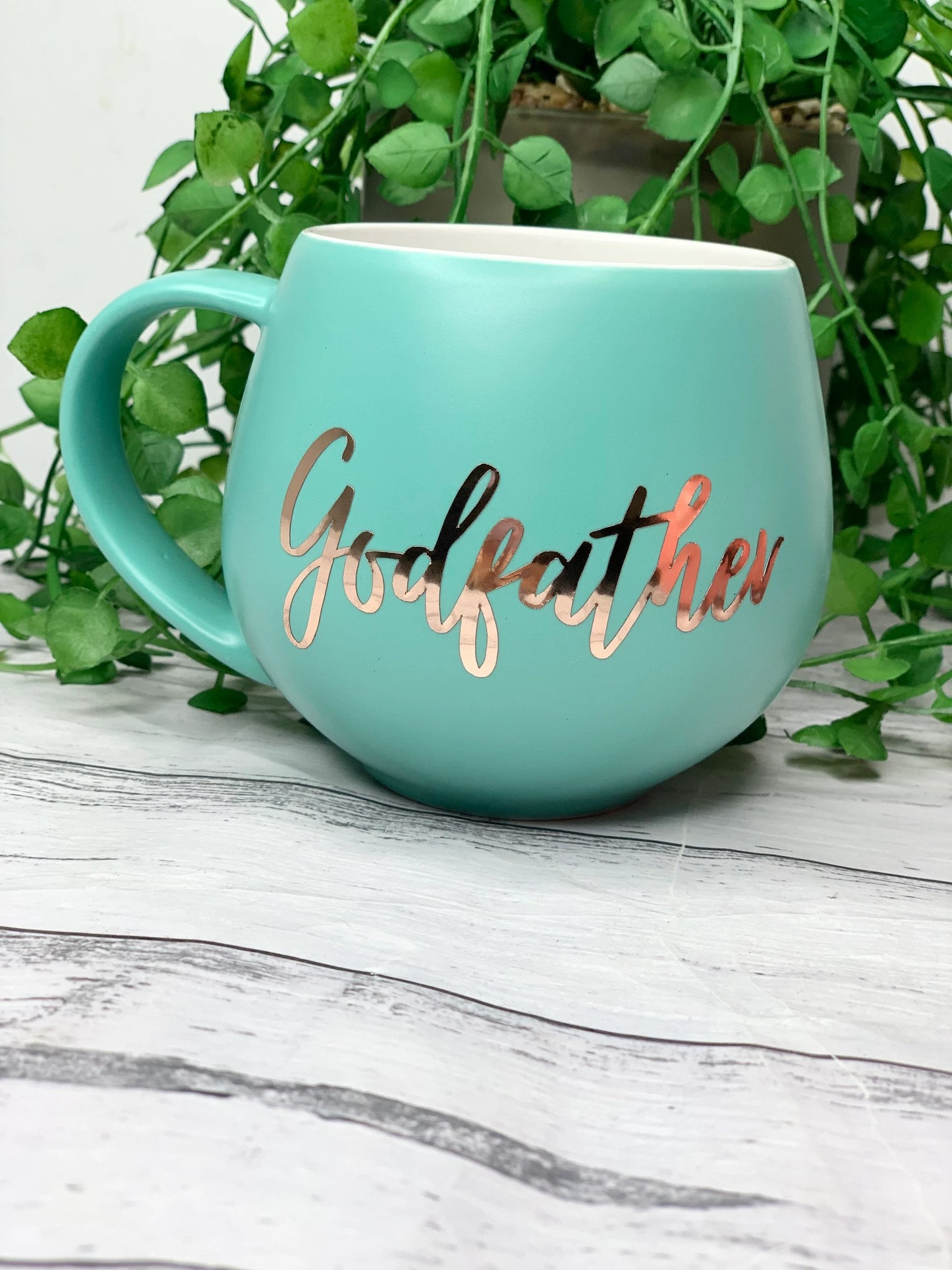 Godmother and Godfather Coral and Aqua Hug mug set 450ml
