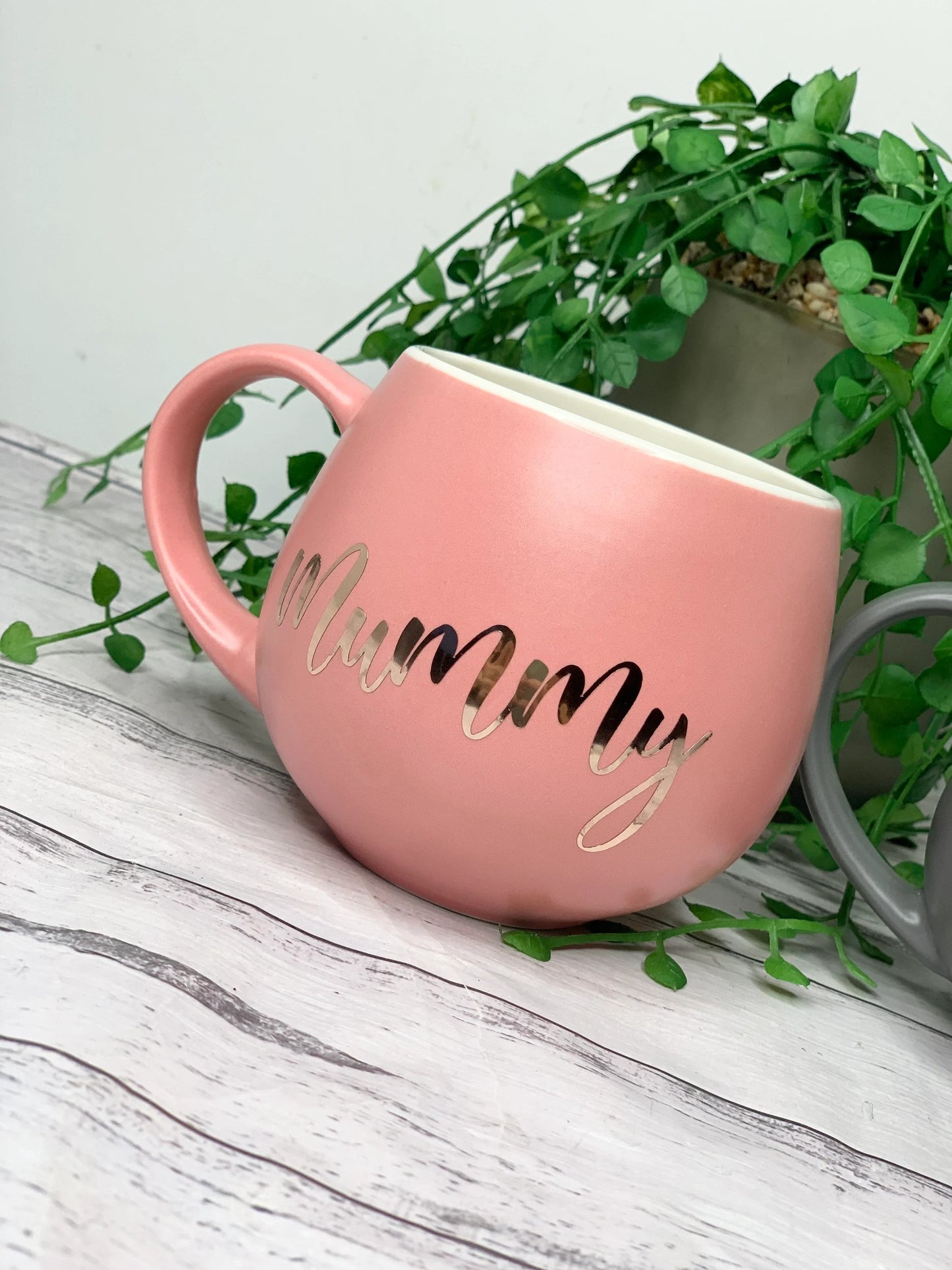 Mummy and Daddy Coral and Charcoal Hug mug set 450ml