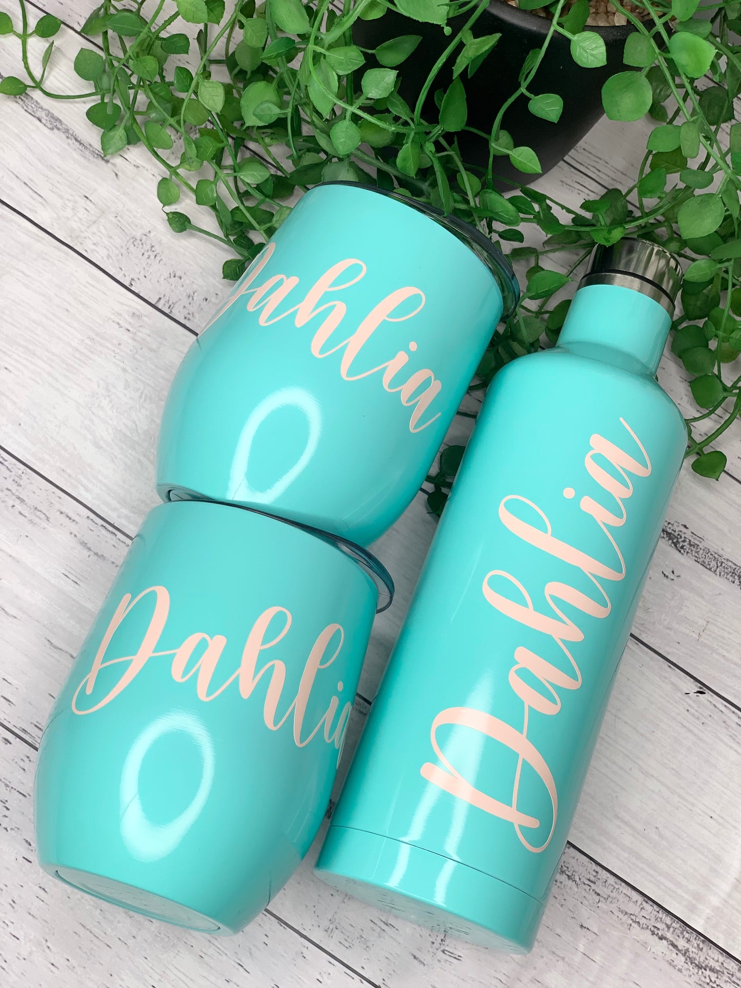 Tumbler Wine Gift set/Stainless steel Insulated tumbler drink bottle set Aqua