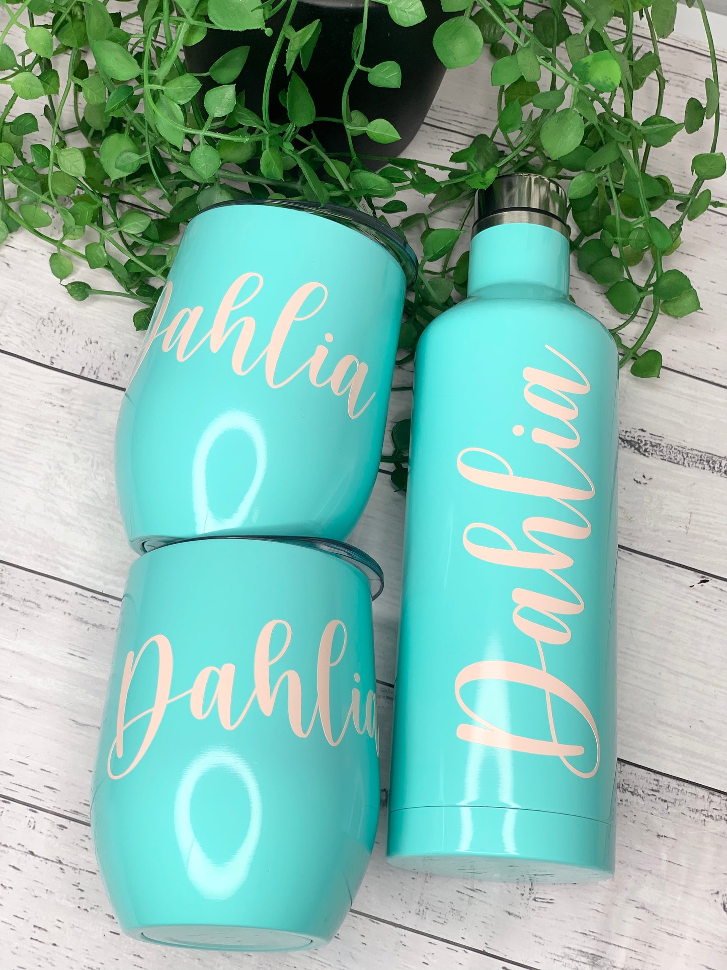 Tumbler Wine Gift set/Stainless steel Insulated tumbler drink bottle set Aqua