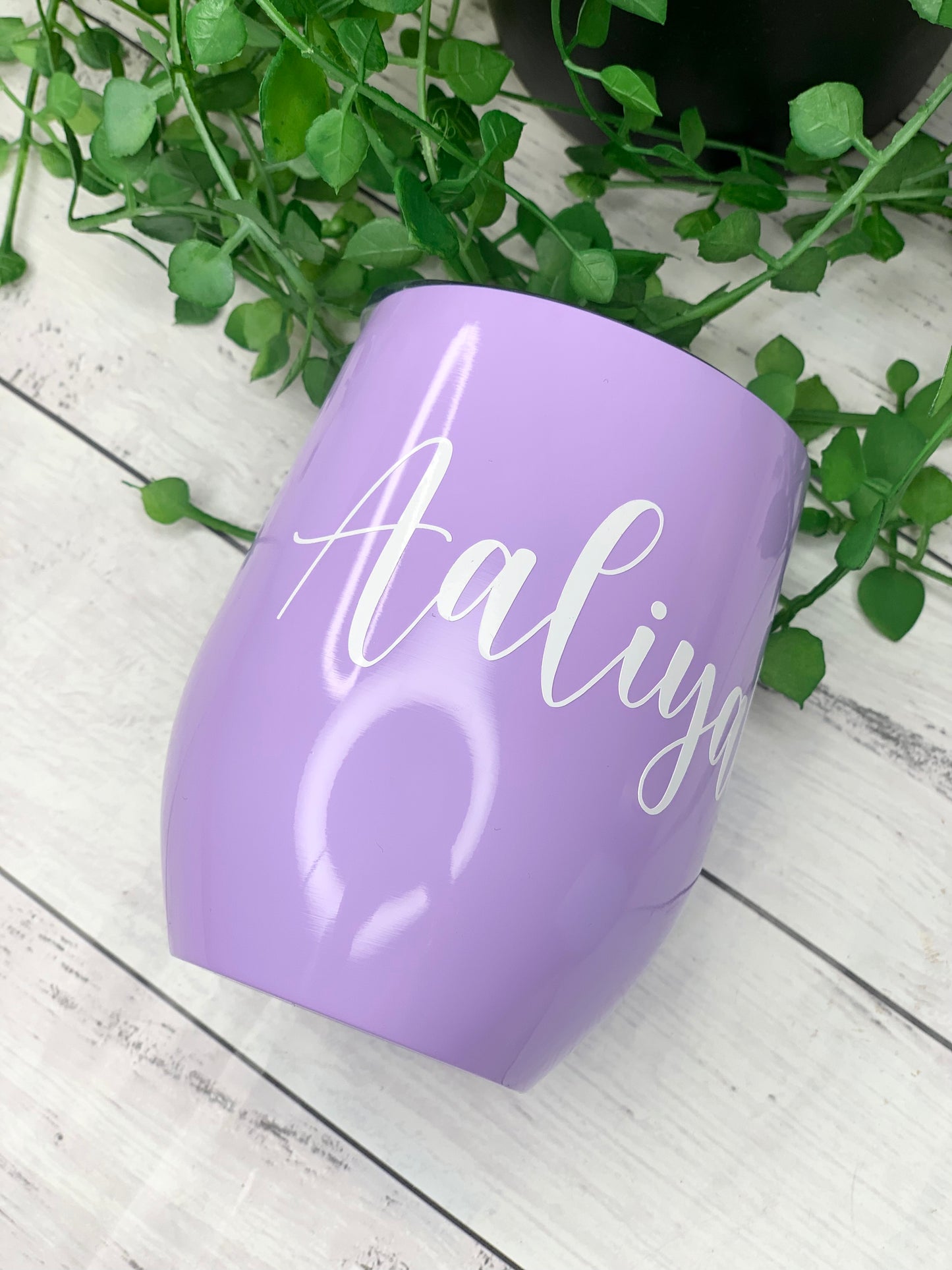 Personalised Purple Insulated Vacuum Stainless Steel 350ml Wine Tumbler