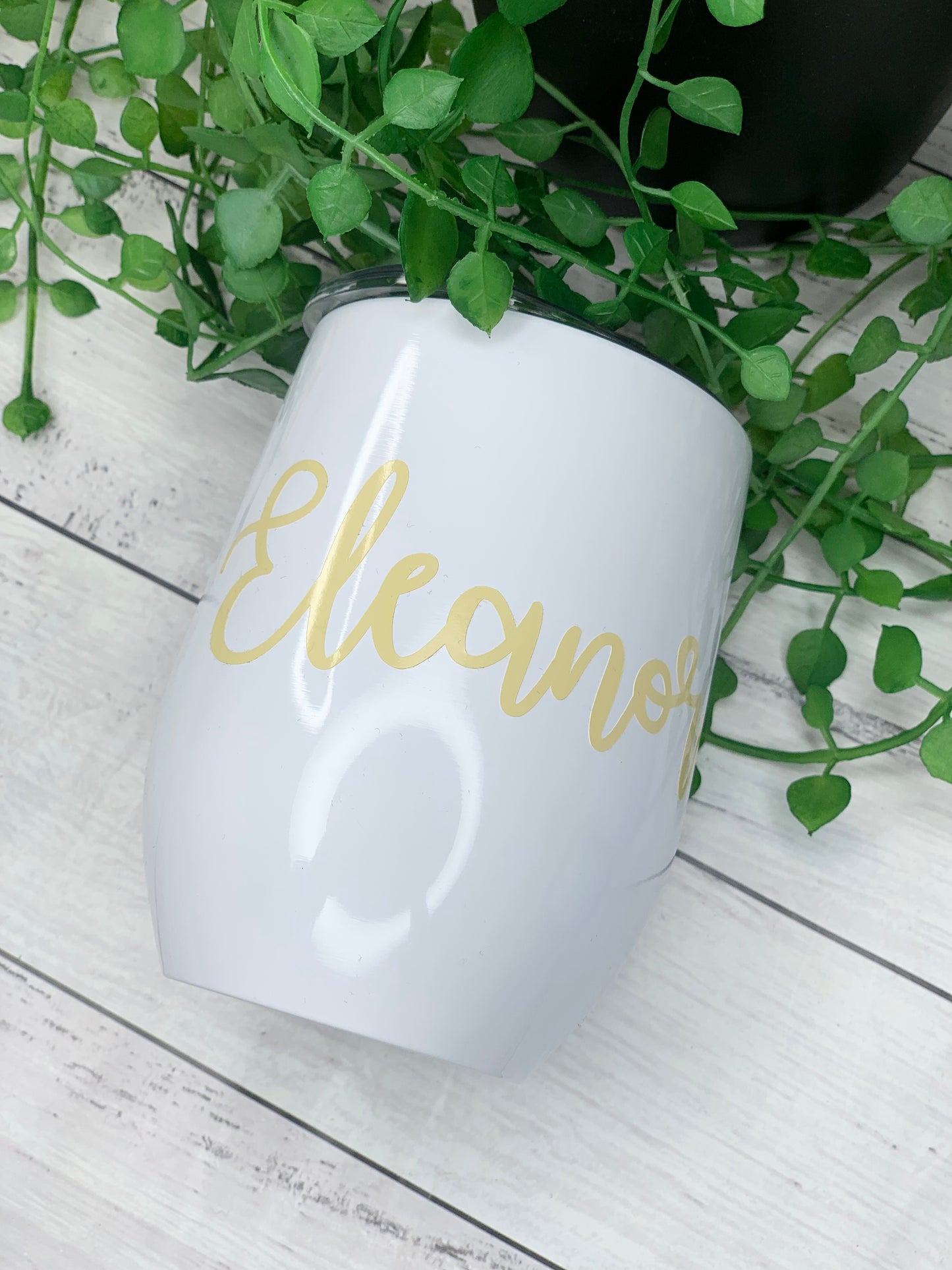 Personalised White Insulated Vacuum Stainless Steel 350ml Wine Tumbler