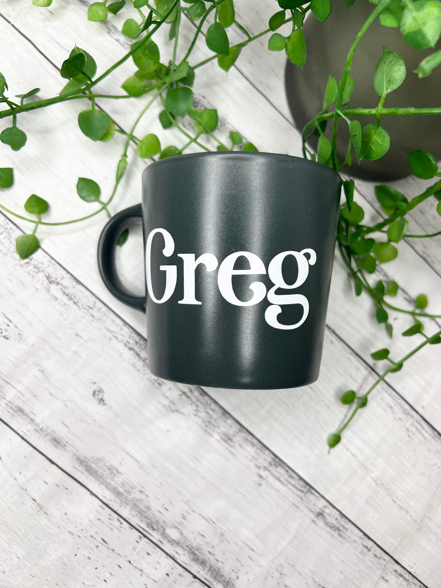 Personalised 300ml Name Mug Dark Grey