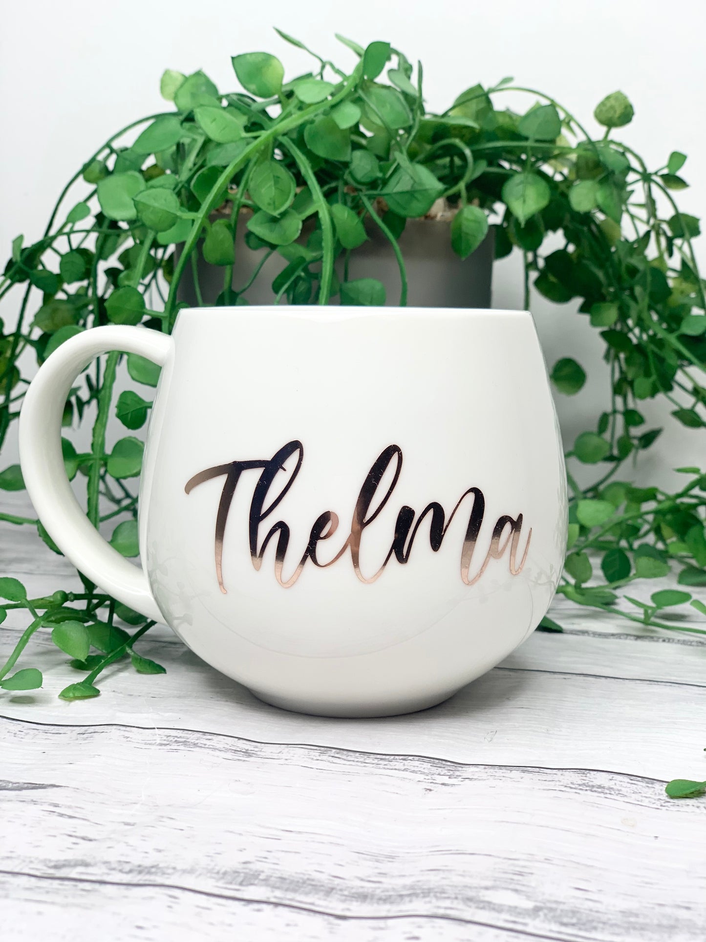 Personalised White hug mugs names 450ml Gift snug mug