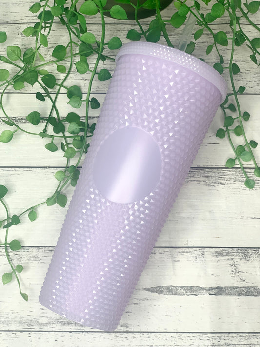 Acrylic studded Baby Purple Tumbler with Straw 24oz - 710ml