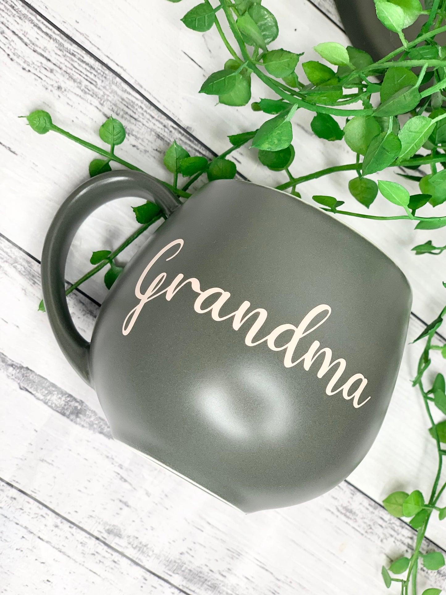 Personalised Charcoal hug mugs names 450ml Gift snug mug