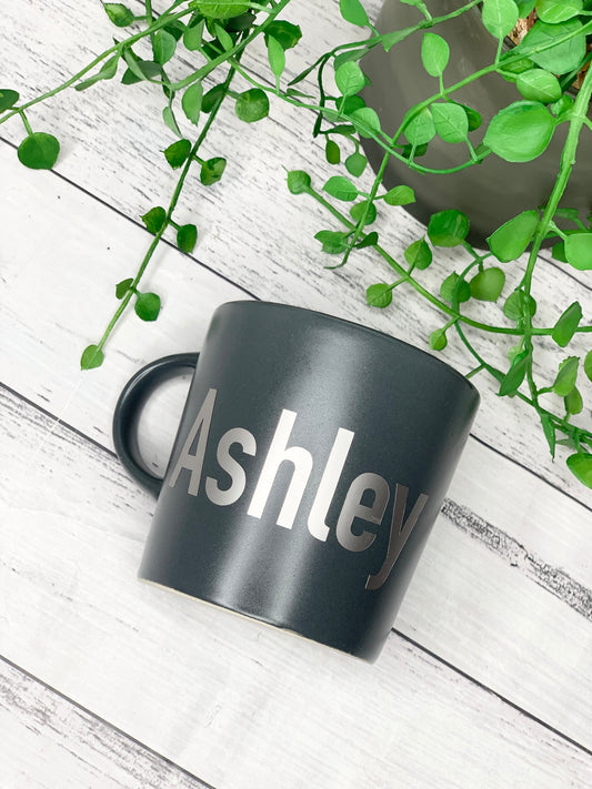 Personalised 300ml Name Mug Dark Grey