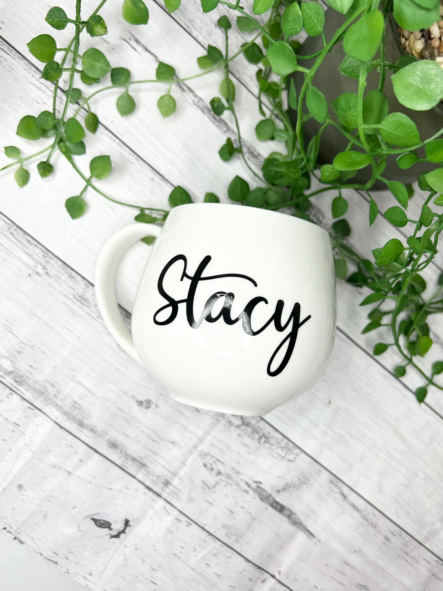 Personalised White hug mugs names 450ml Gift snug mug
