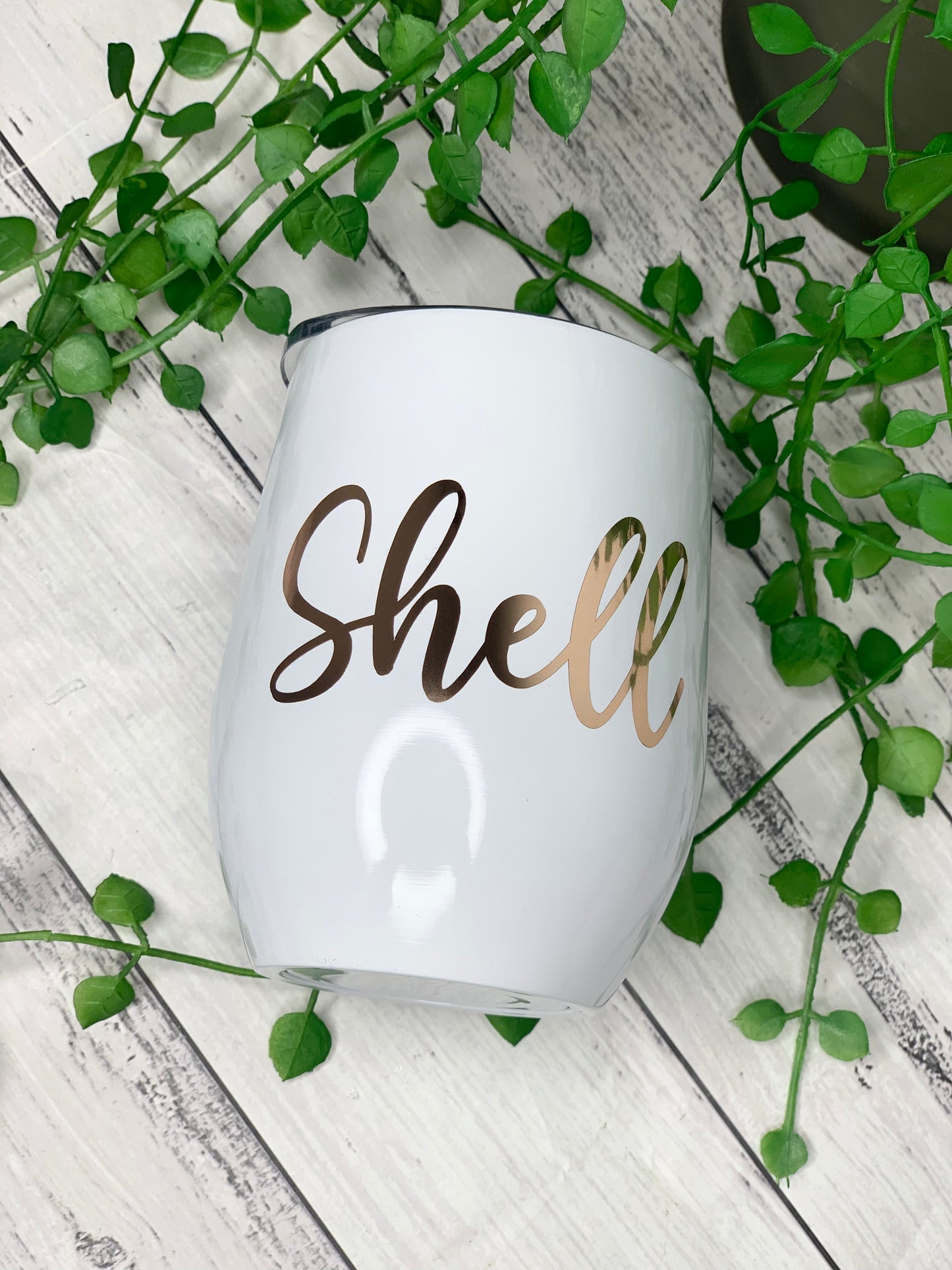 Personalised White Insulated Vacuum Stainless Steel 350ml Wine Tumbler