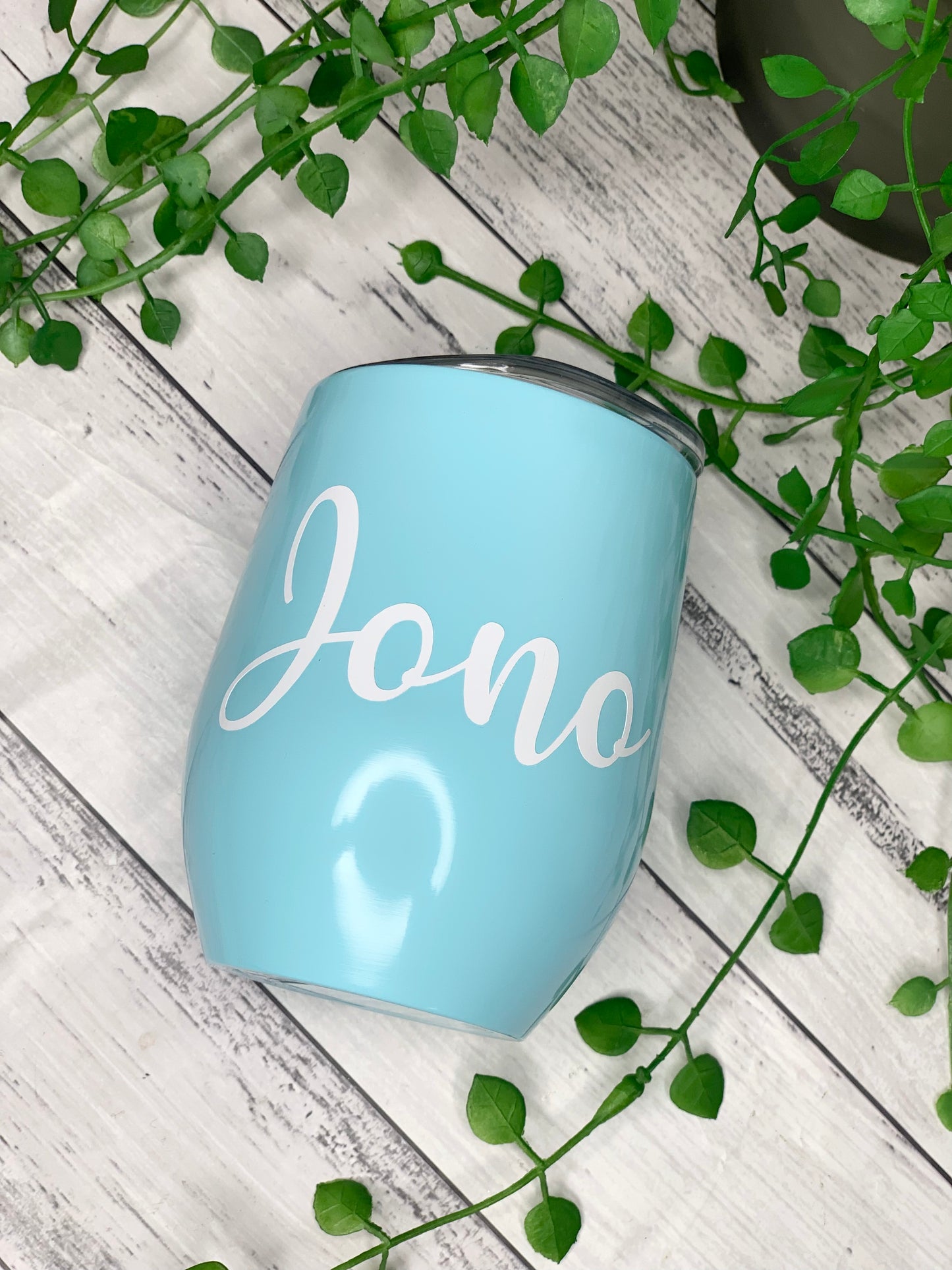 Personalised Blue Insulated Vacuum Stainless Steel 350ml Wine Tumbler