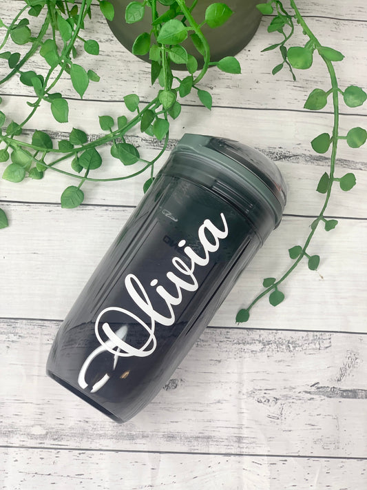 Black 400ml Strap Shaker Bottle Protein Sport Fitness with Shaker with strainer and straps