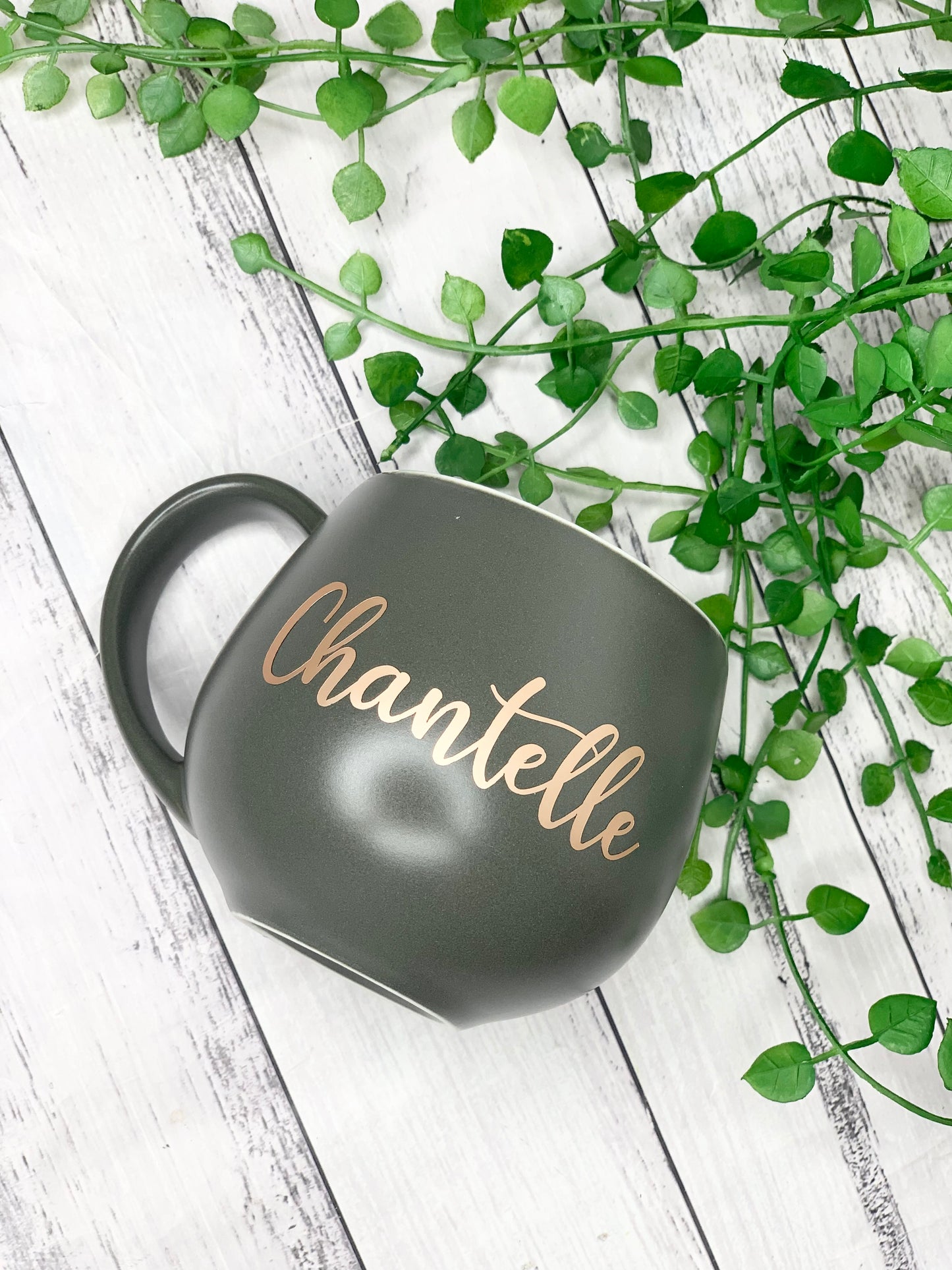 Personalised Charcoal hug mugs names 450ml Gift snug mug