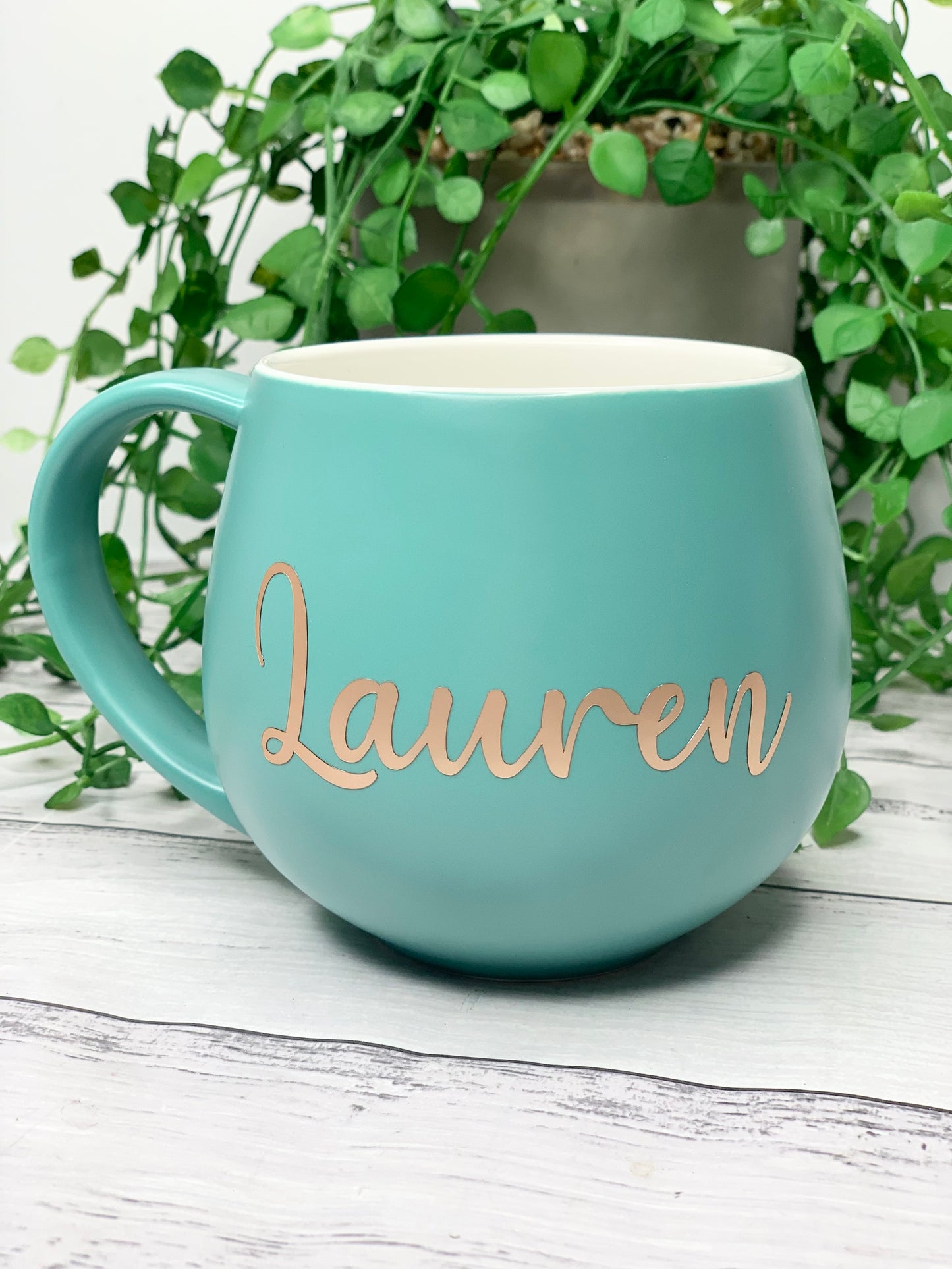 Personalised Aqua hug mugs names 450ml Gift snug mug