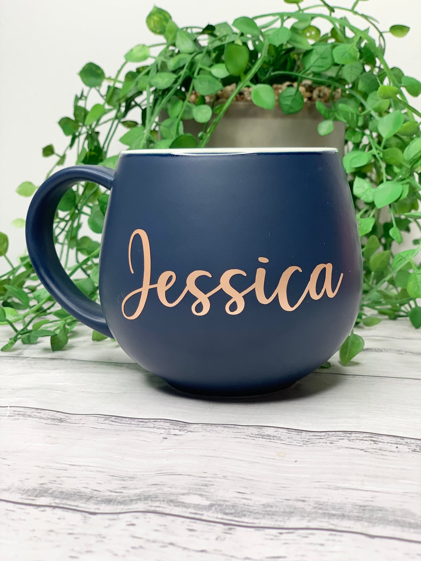 Personalised Navy hug mugs names 450ml Gift snug mug