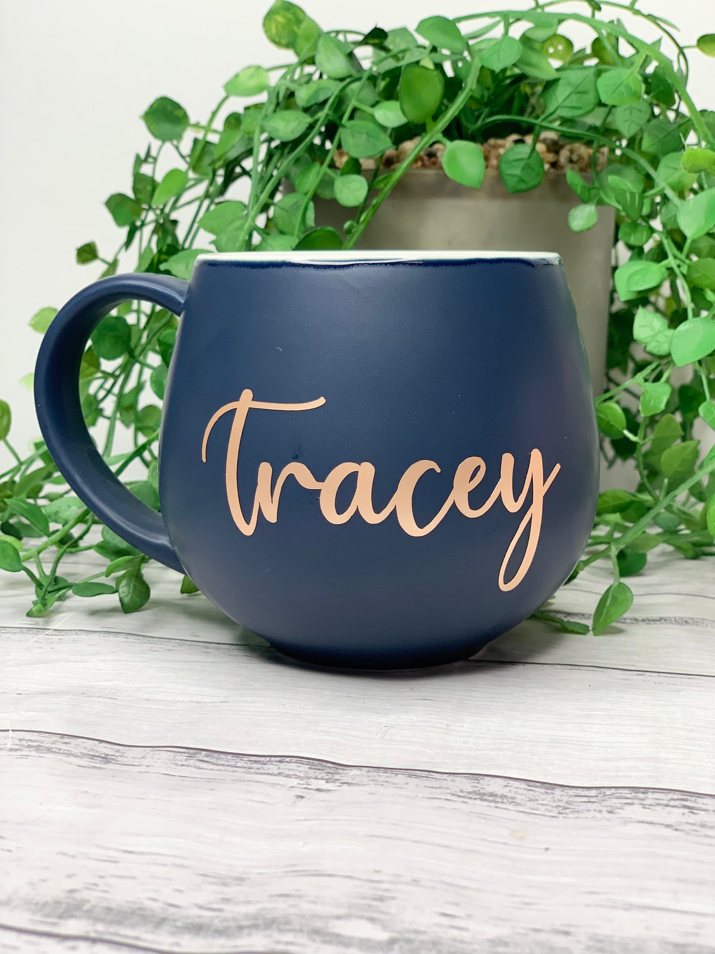 Personalised Navy hug mugs names 450ml Gift snug mug