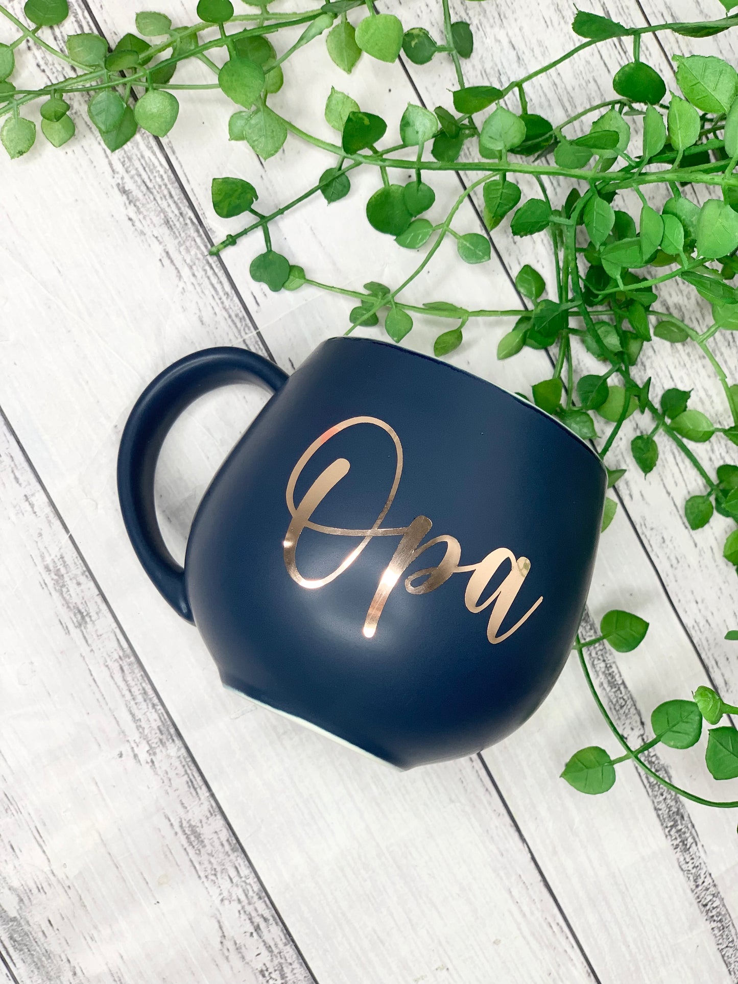 Personalised Navy hug mugs names 450ml Gift snug mug