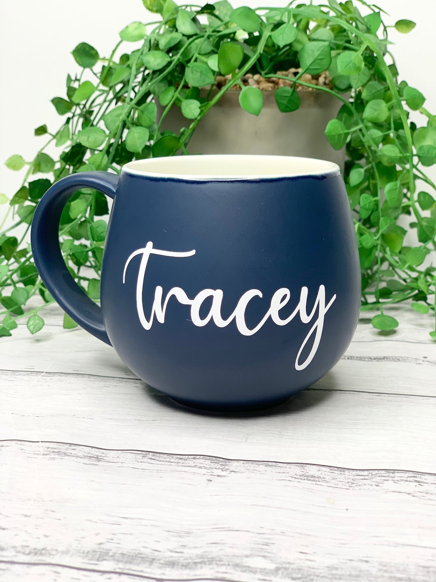 Personalised Navy hug mugs names 450ml Gift snug mug