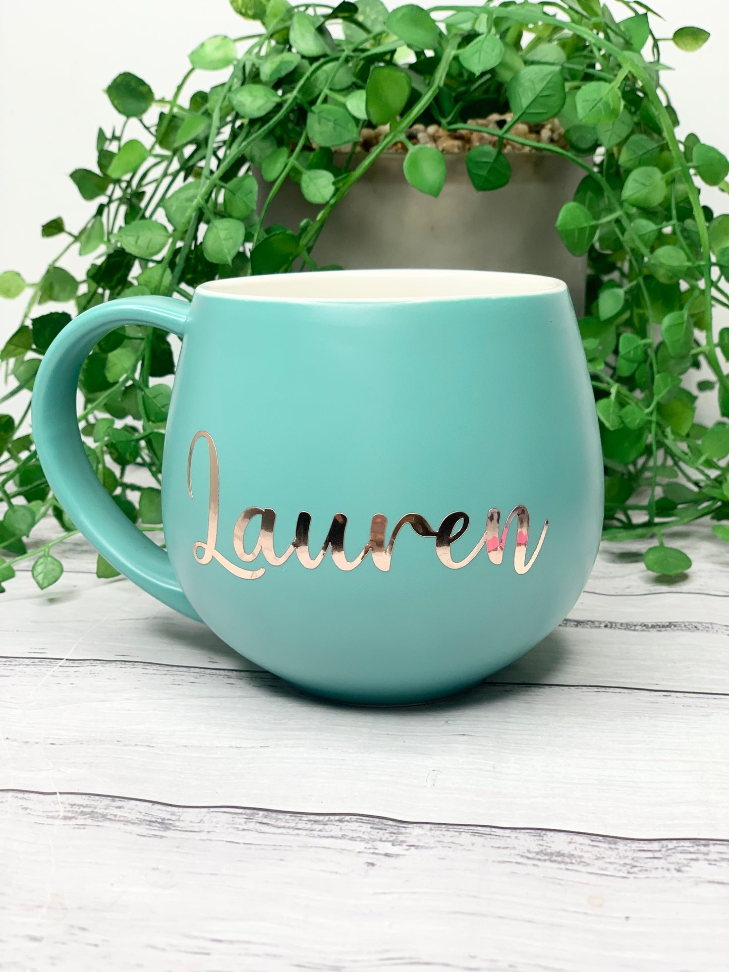 Personalised Aqua hug mugs names 450ml Gift snug mug
