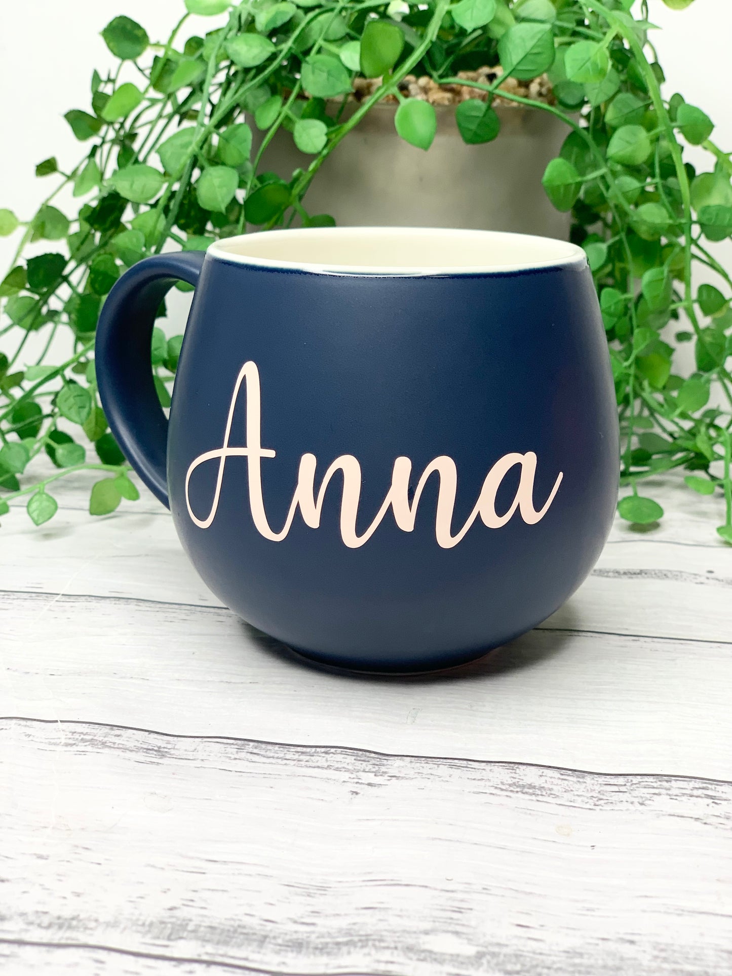 Personalised Navy hug mugs names 450ml Gift snug mug