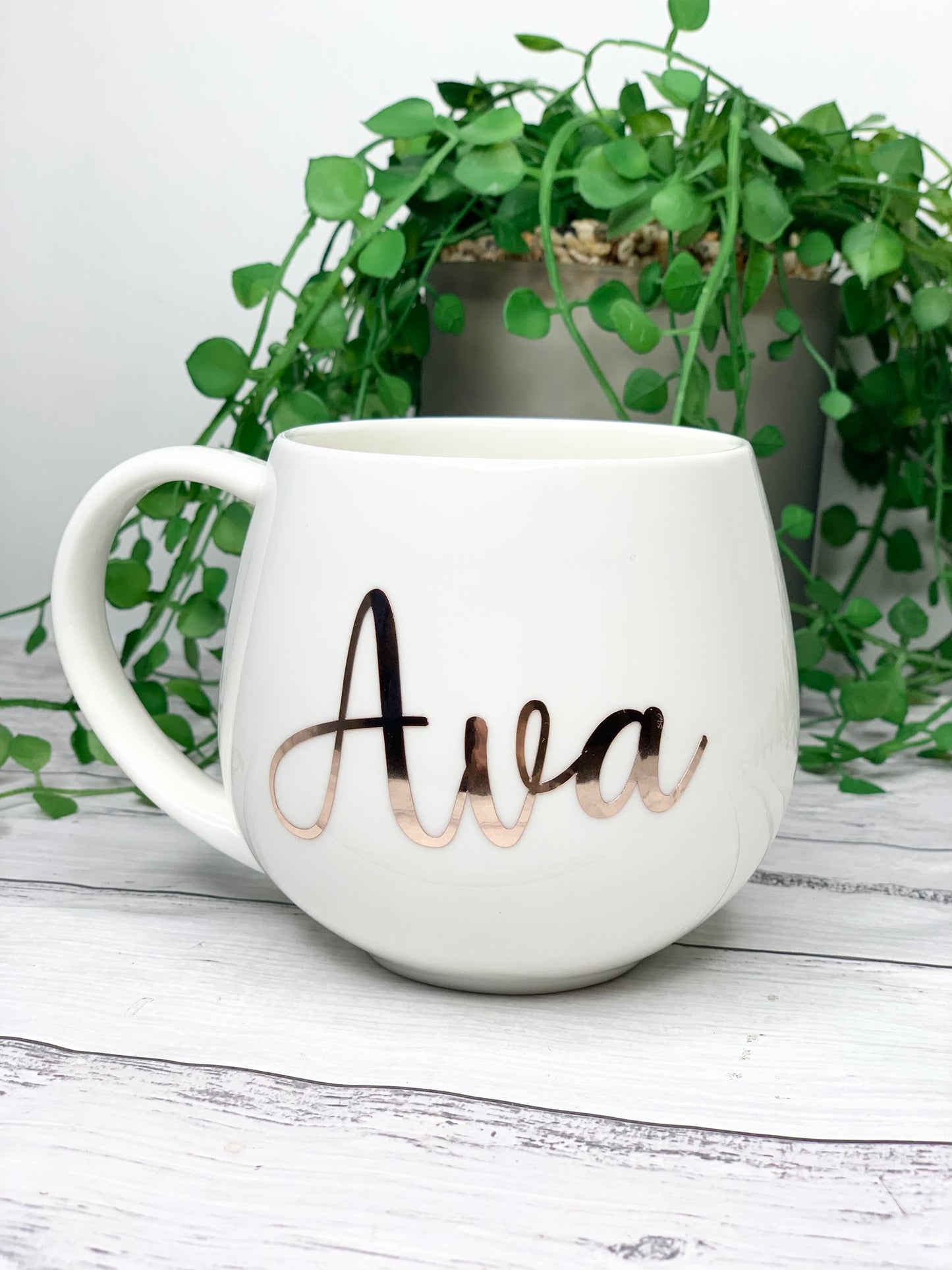 Personalised White hug mugs names 450ml Gift snug mug