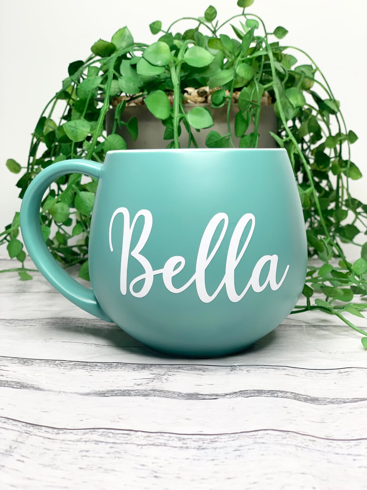 Personalised Aqua hug mugs names 450ml Gift snug mug