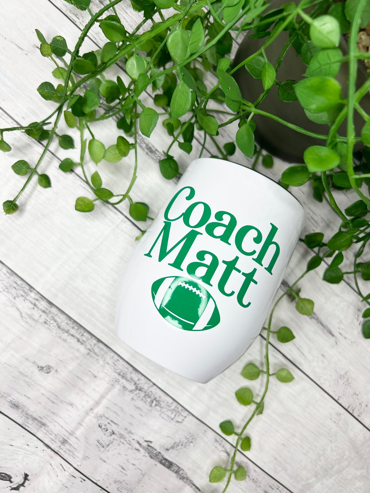 Personalised White Insulated Vacuum Stainless Steel 350ml Wine Tumbler