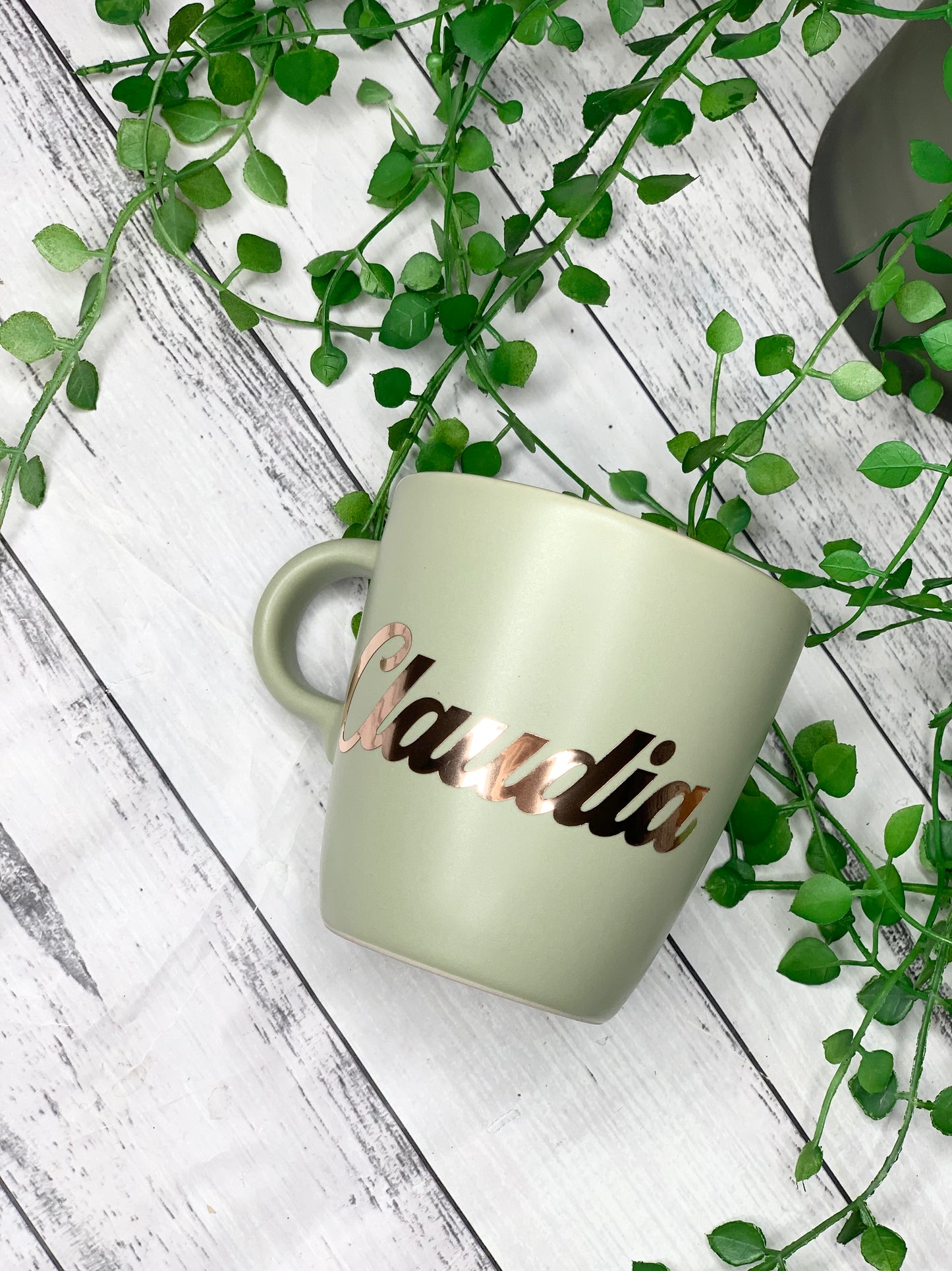 Personalised 370ml Name Mug Green