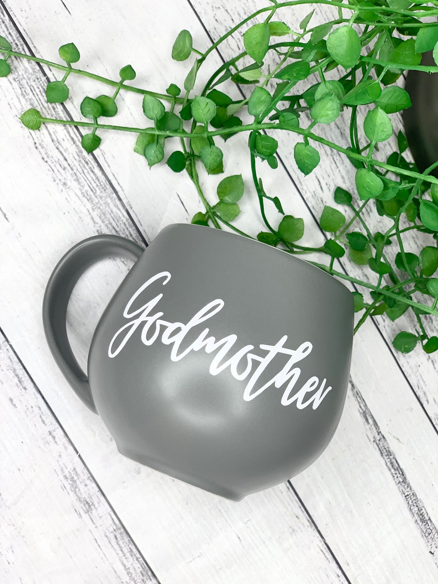 Personalised Charcoal hug mugs names 450ml Gift snug mug