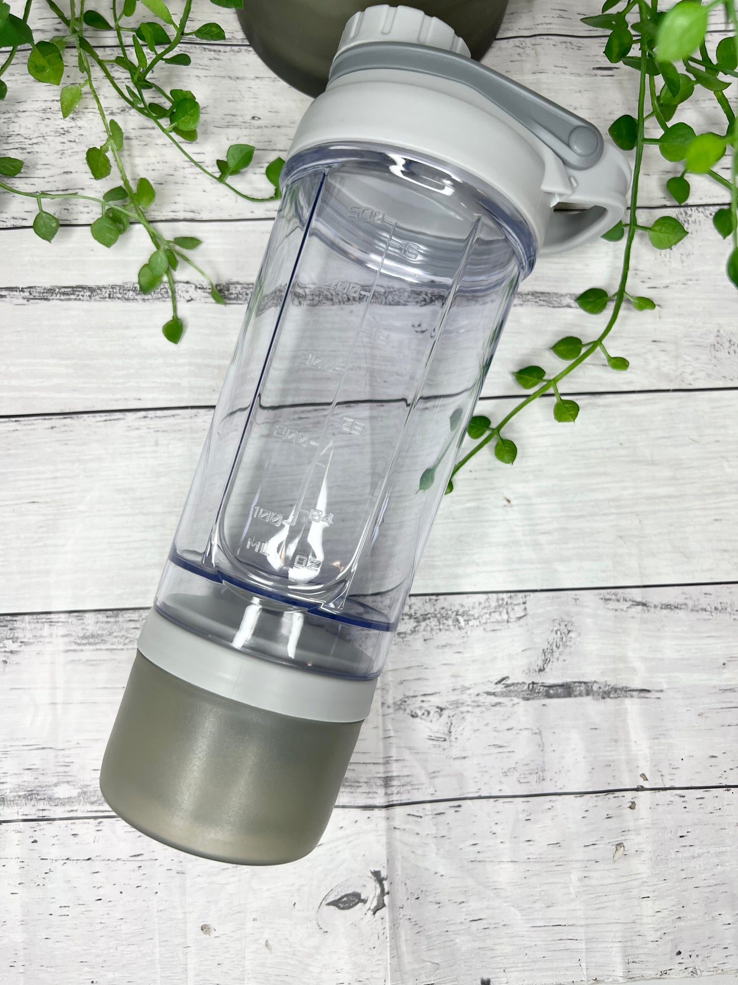 Grey 500ml Shaker Bottle Protein Sport Fitness with Shaker and protein powder holder