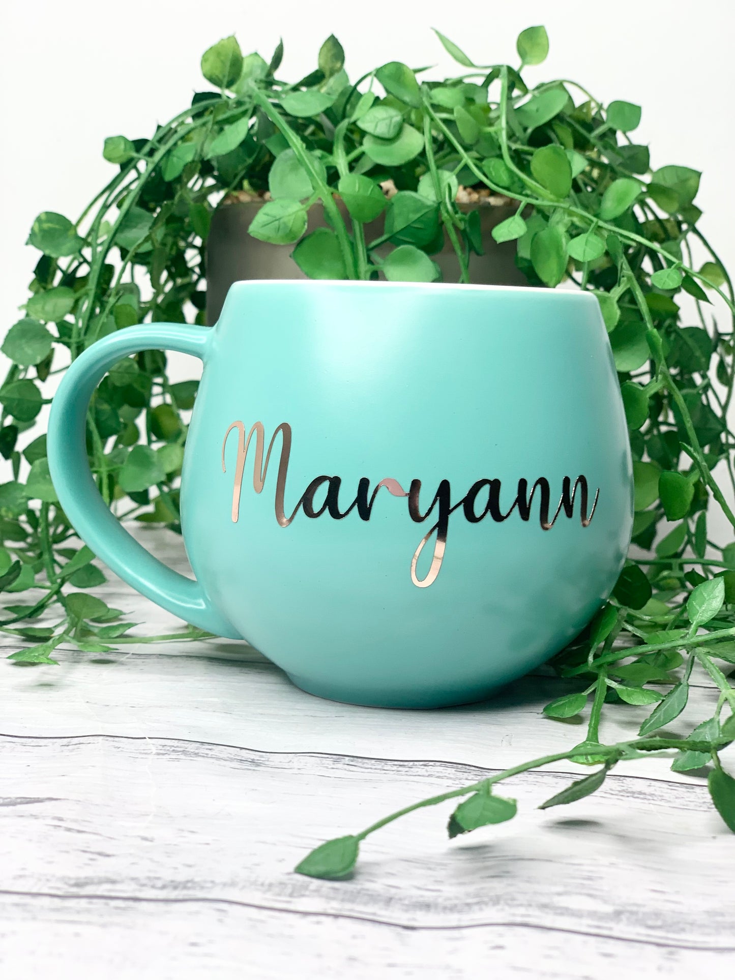 Personalised Aqua hug mugs names 450ml Gift snug mug