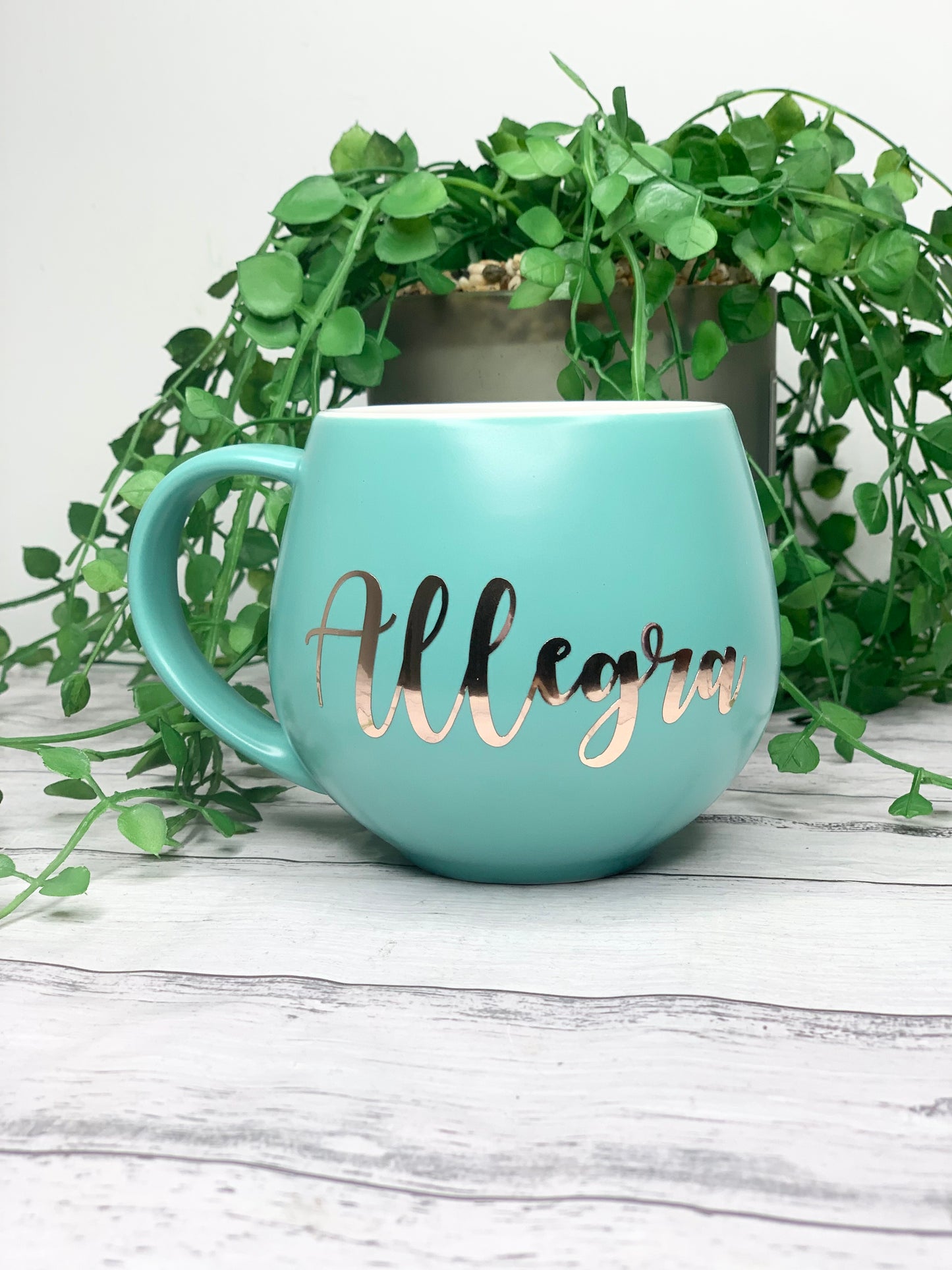 Personalised Aqua hug mugs names 450ml Gift snug mug