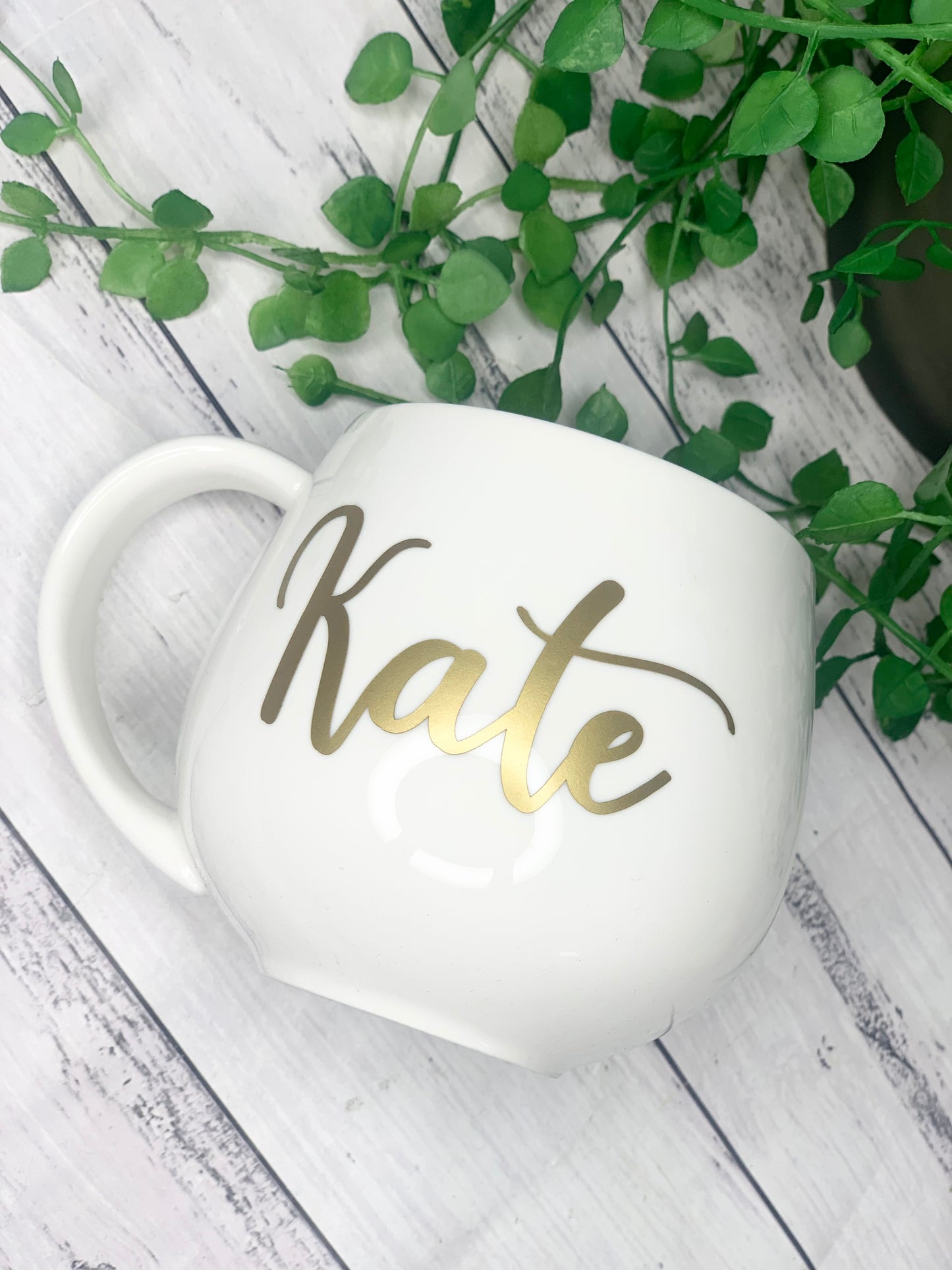 Personalised White hug mugs names 450ml Gift snug mug