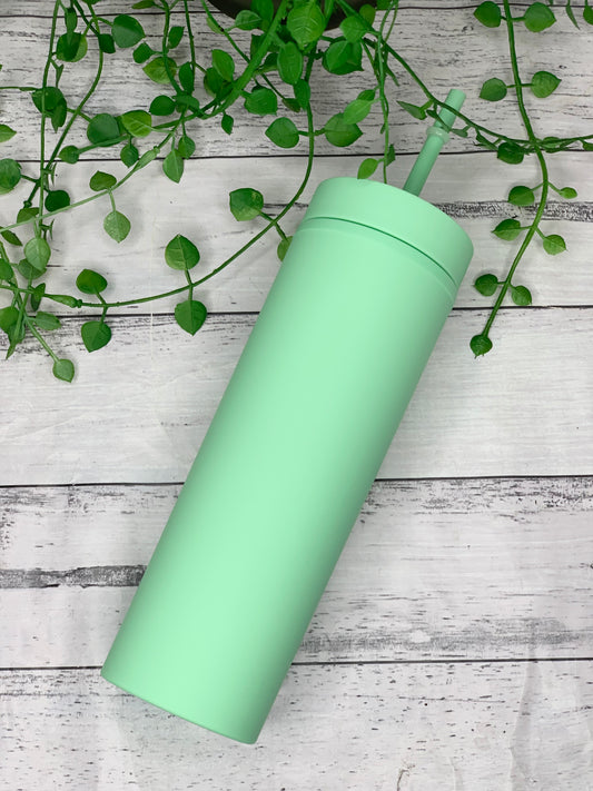 Lime Acrylic Tumbler with Straw 16oz - 473ml