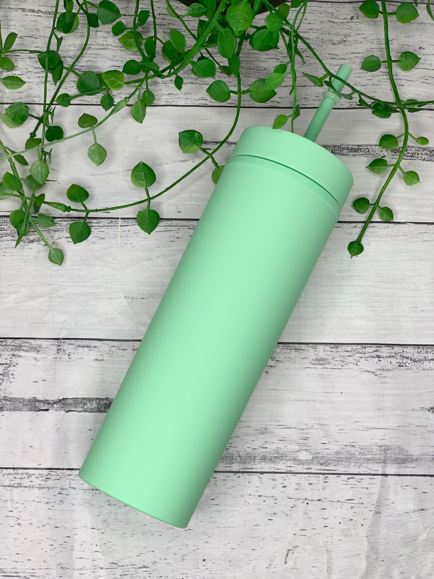 Lime Acrylic Tumbler with Straw 16oz - 473ml