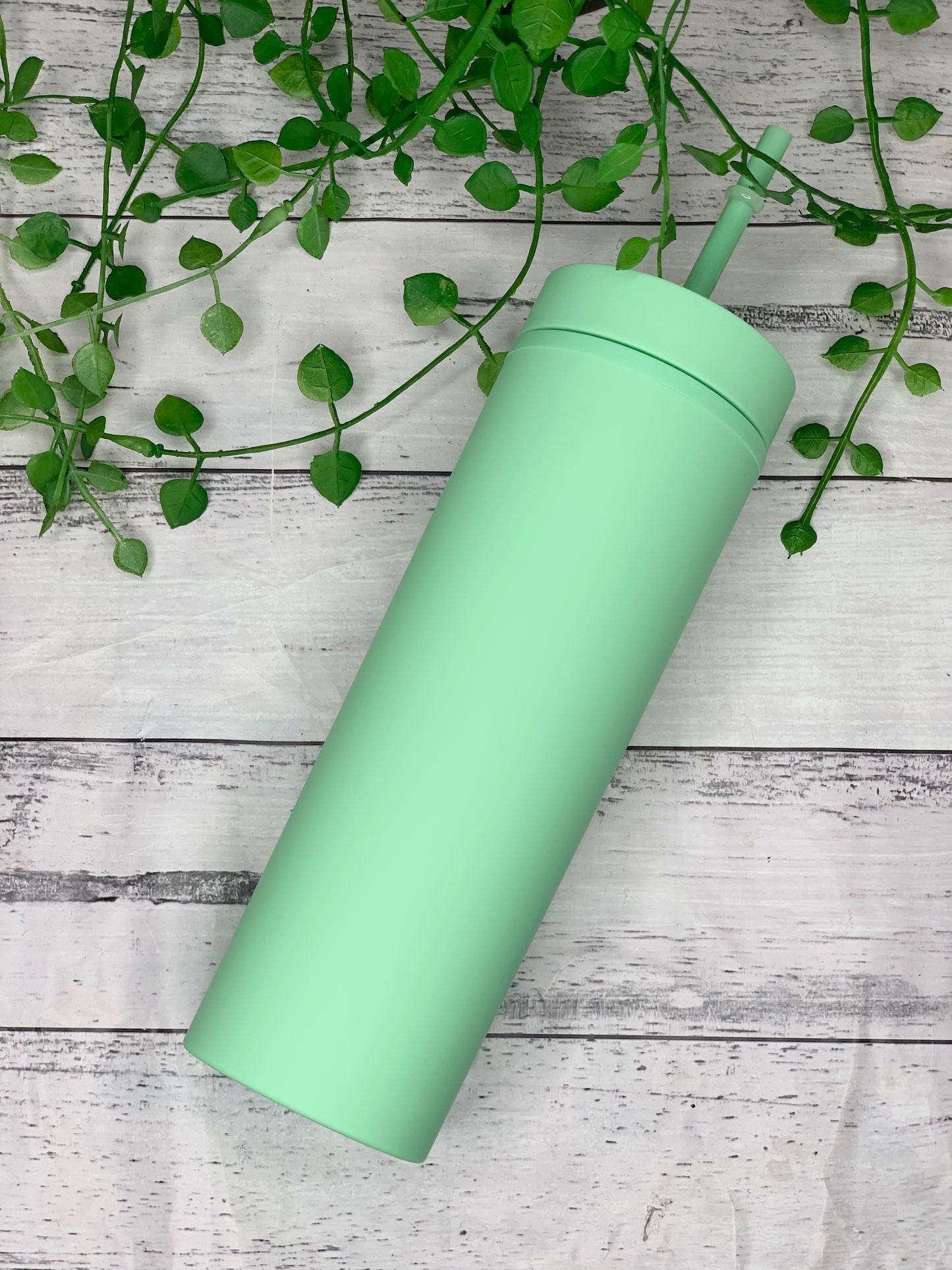 Lime Acrylic Tumbler with Straw 16oz - 473ml