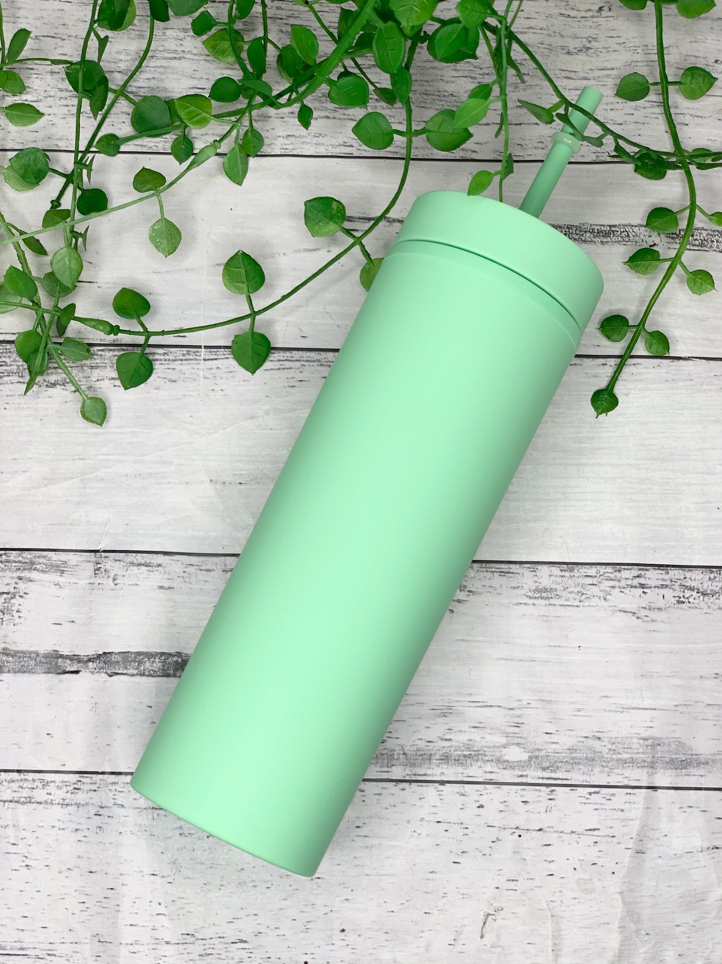 Lime Acrylic Tumbler with Straw 16oz - 473ml