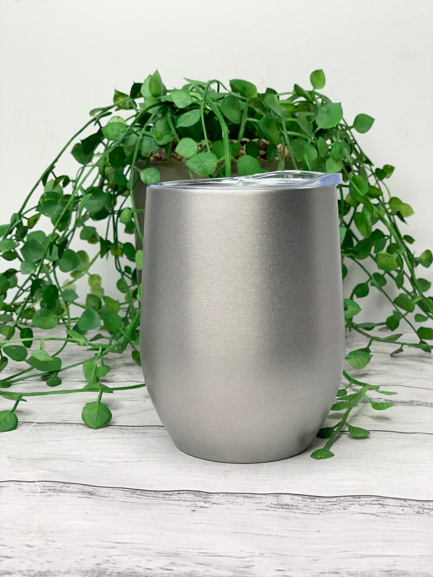 Personalised Silver Insulated Vacuum Stainless Steel 350ml Wine Tumbler
