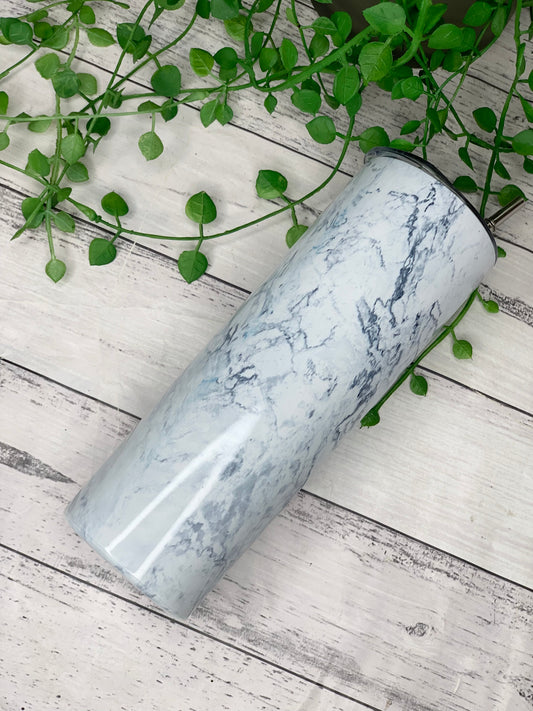 Marble Tumbler 600ml Stainless Steel Insulated Tumbler drink bottle With Stainless steel straw
