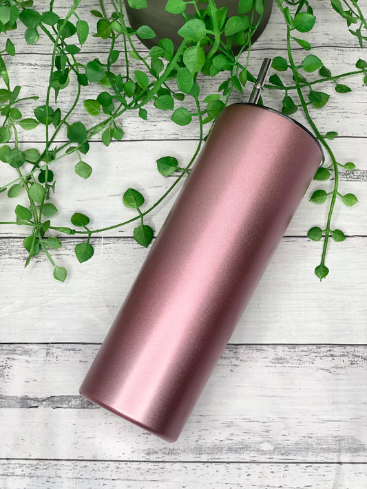 Rose gold Tumbler 600ml Stainless Steel Insulated Tumbler drink bottle With Stainless steel straw